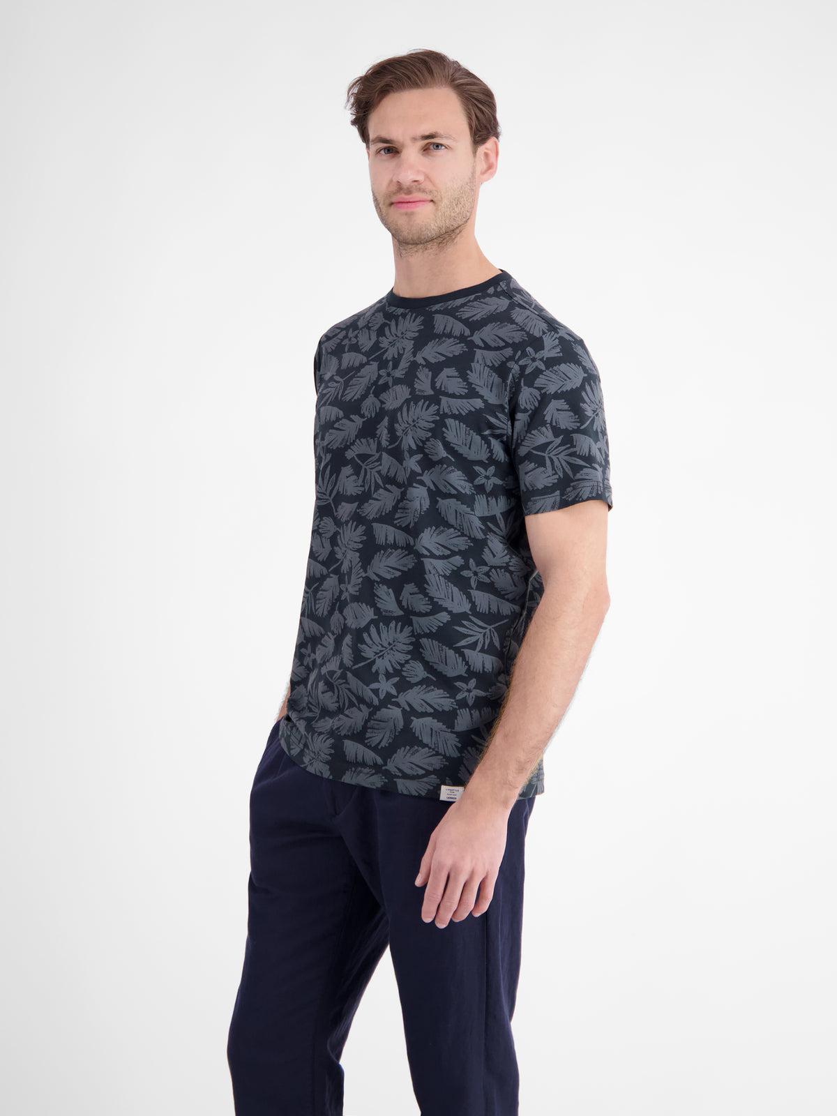 T-Shirt mit Rundkragen aus reiner Baumwolle mit Flower-Print - T-Shirt Rundhals
