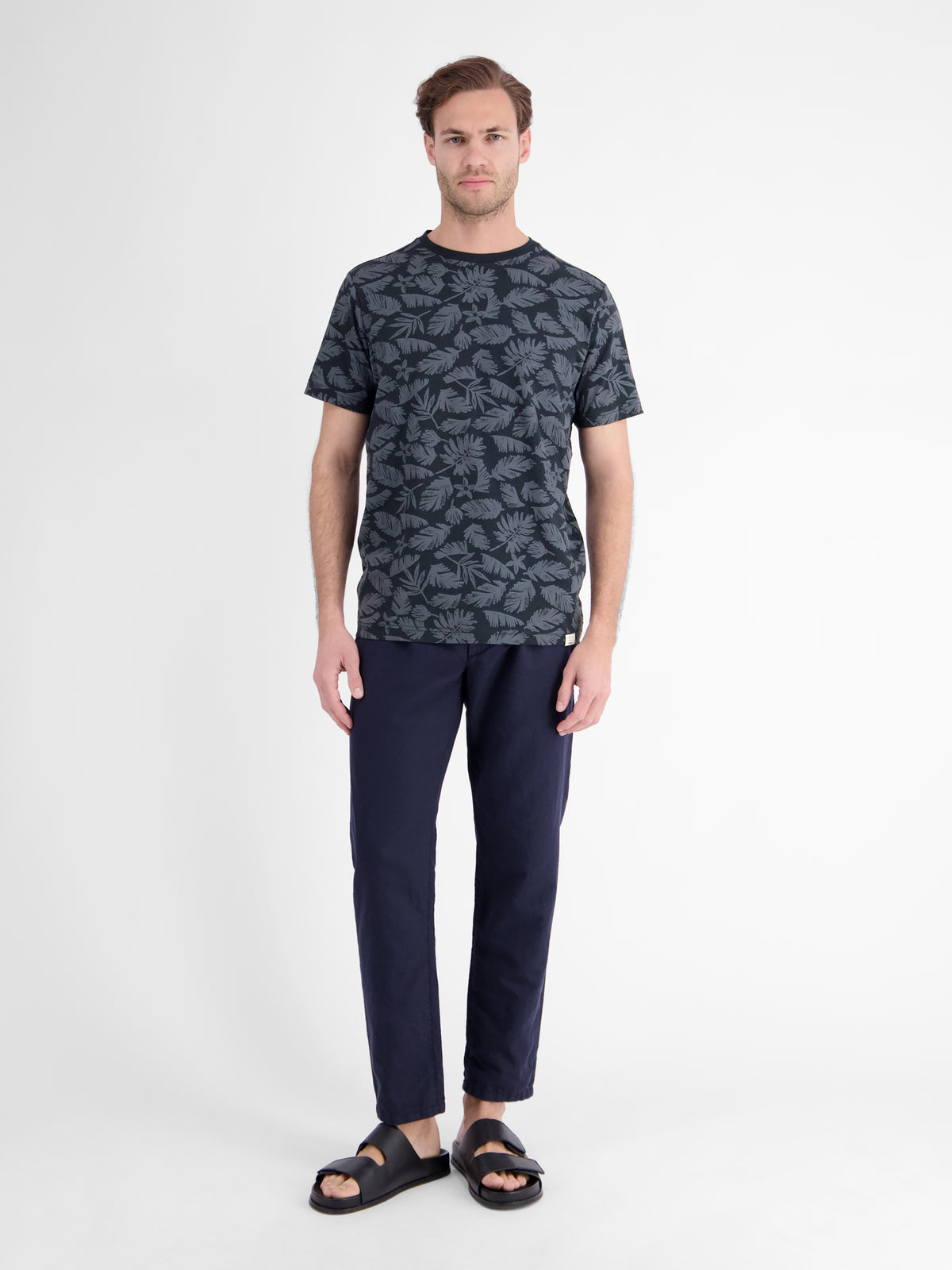 T-Shirt mit Rundkragen aus reiner Baumwolle mit Flower-Print - T-Shirt Rundhals