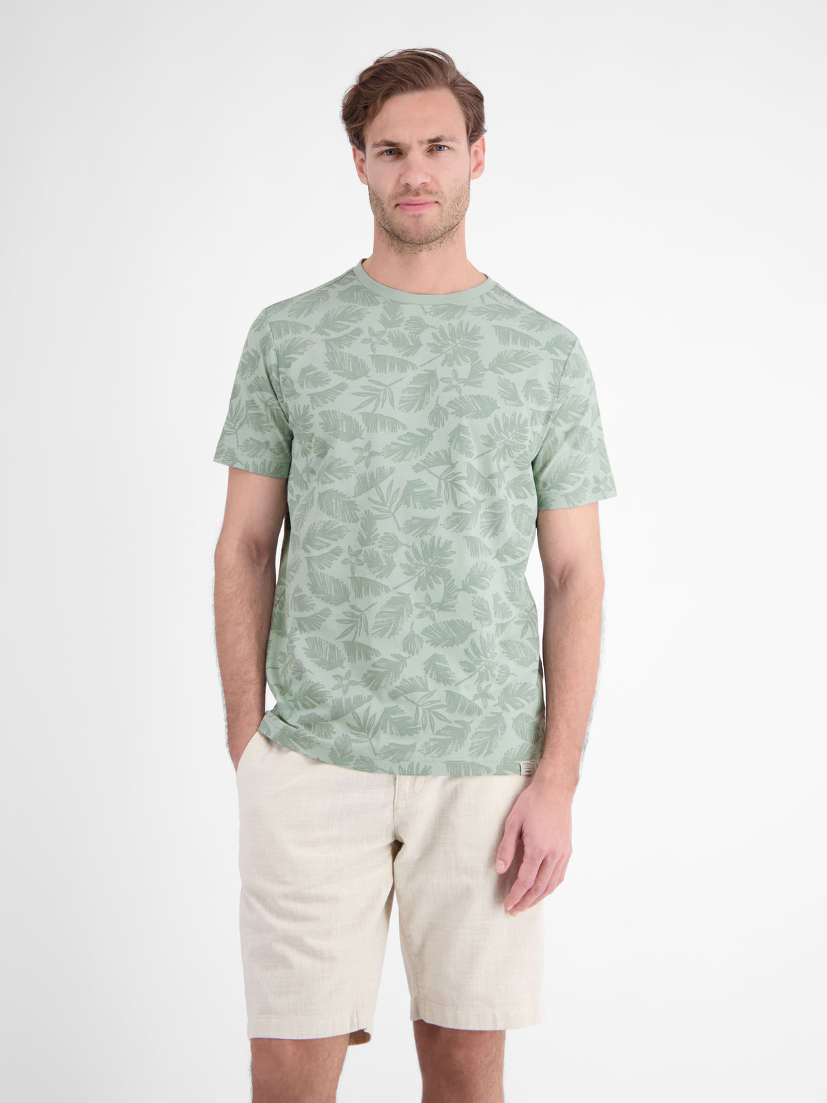 T-Shirt mit Rundkragen aus reiner Baumwolle mit Flower-Print - T-Shirt Rundhals