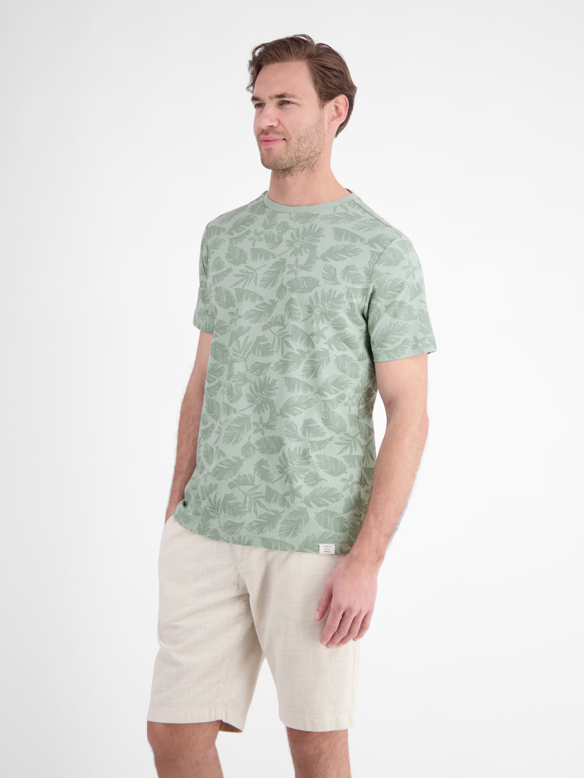 T-Shirt mit Rundkragen aus reiner Baumwolle mit Flower-Print - T-Shirt Rundhals