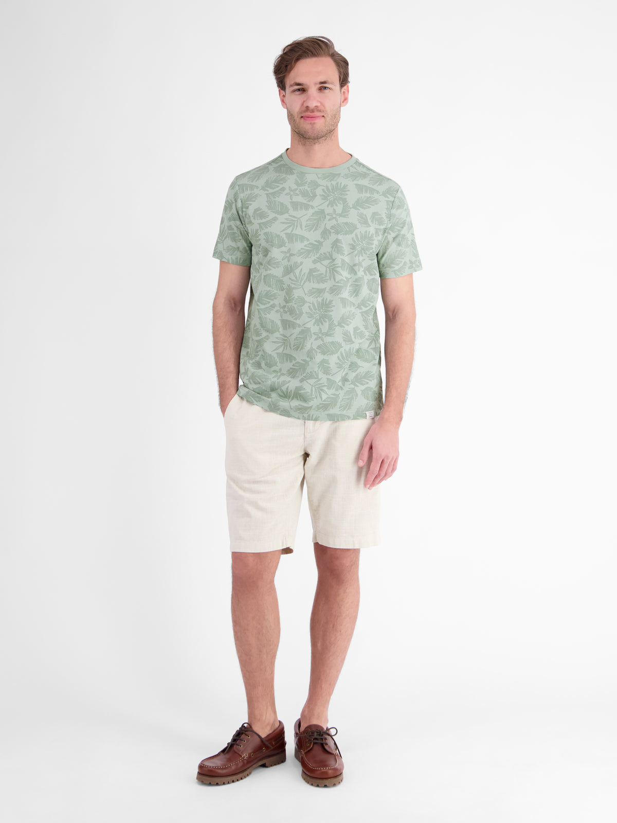 T-Shirt mit Rundkragen aus reiner Baumwolle mit Flower-Print - T-Shirt Rundhals