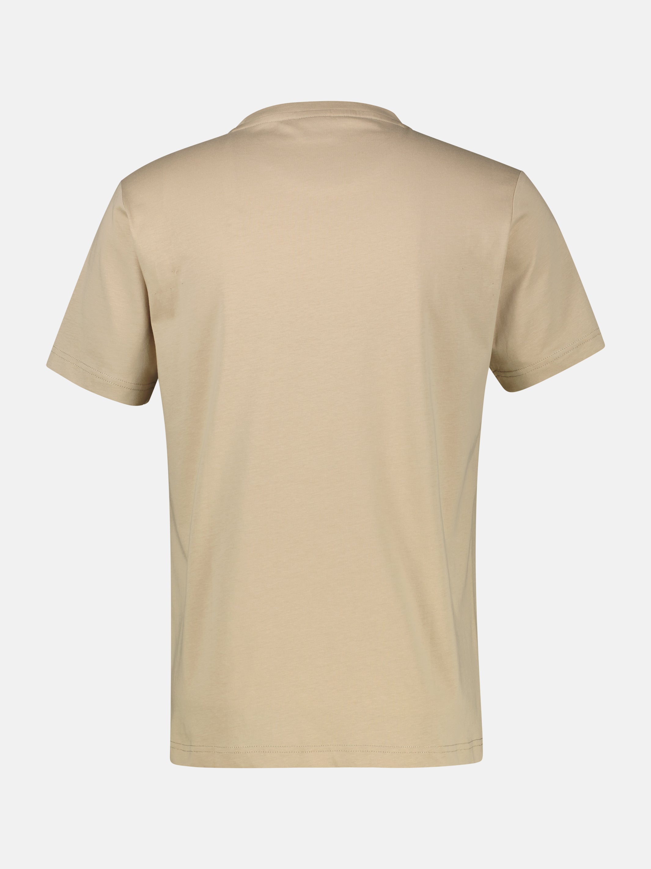 Lässiges, unifarbenes T-Shirt aus reiner Baumwolle mit Print - T-Shirt Rundhals