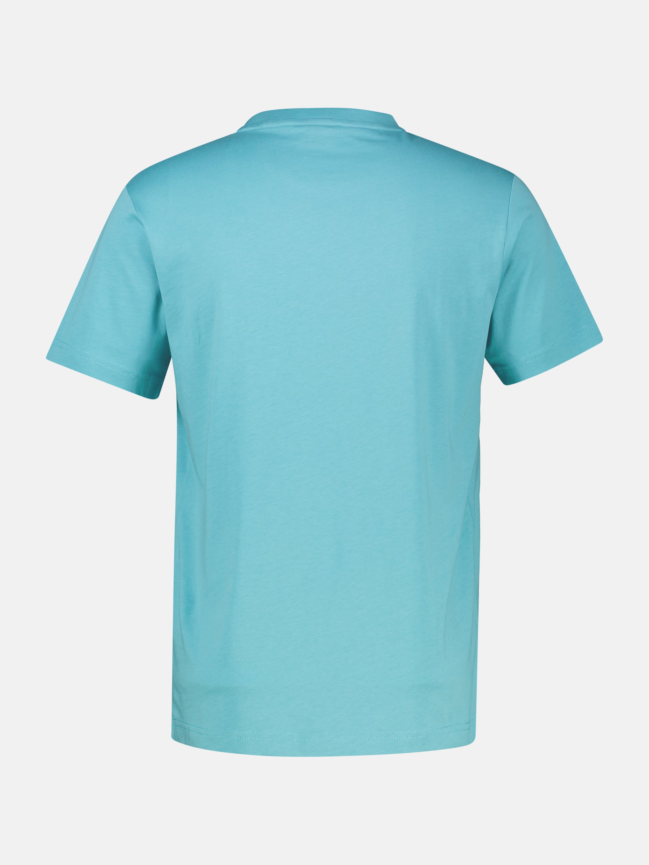 Lässiges, unifarbenes T-Shirt aus reiner Baumwolle mit Print - T-Shirt Rundhals