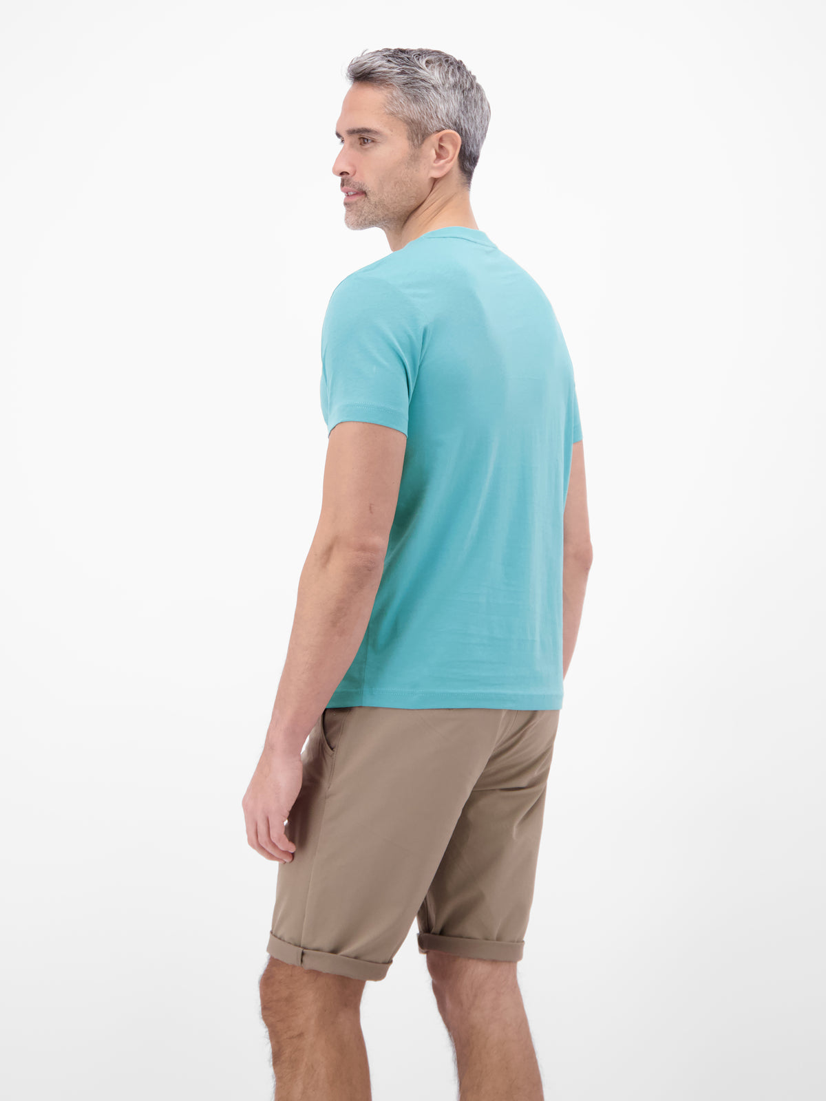 Lässiges, unifarbenes T-Shirt aus reiner Baumwolle mit Print - T-Shirt Rundhals