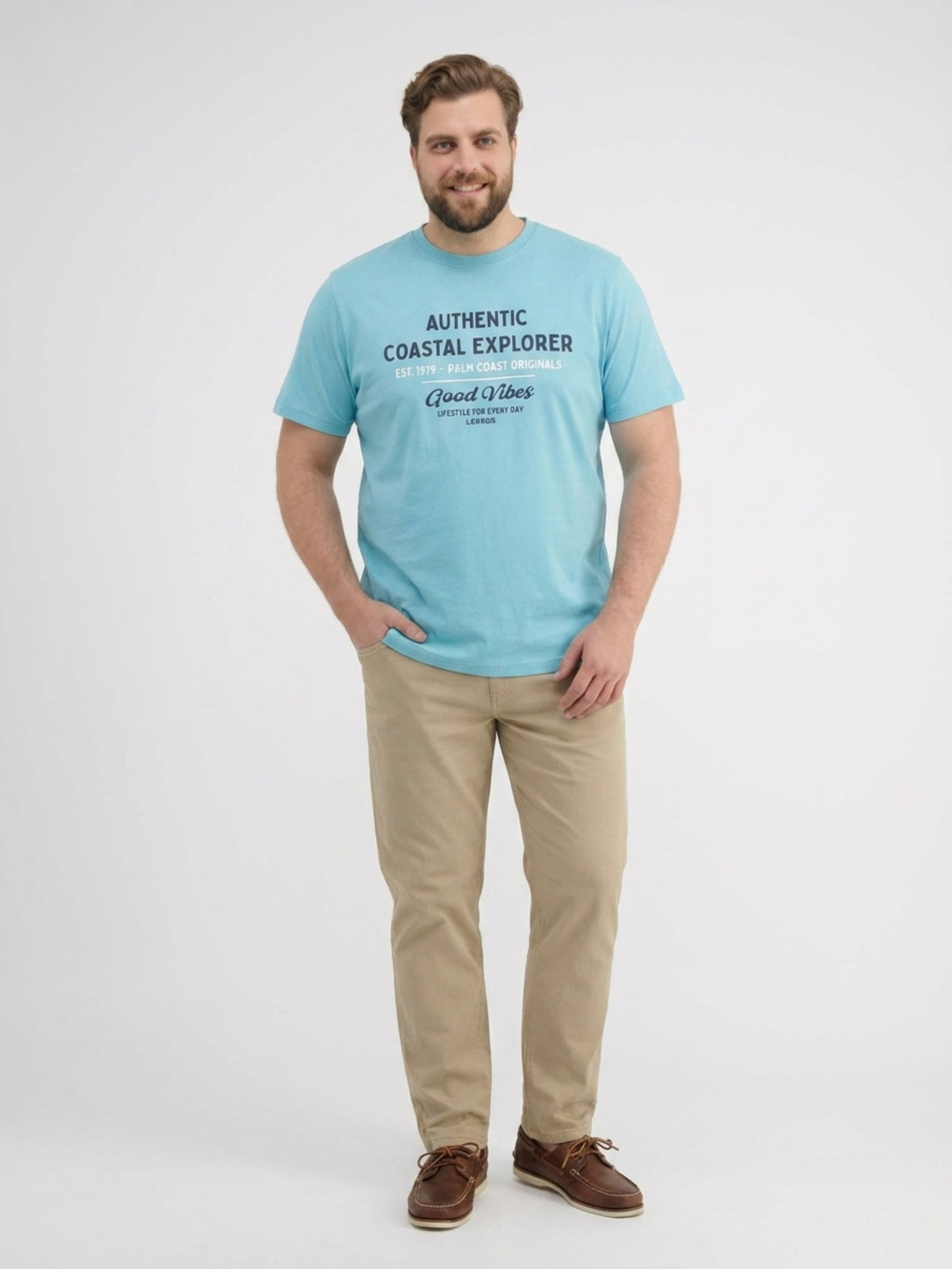 Sommerliches T-Shirt aus Baumwolle mit O-Neck, große Größen - T-Shirt Rundhals