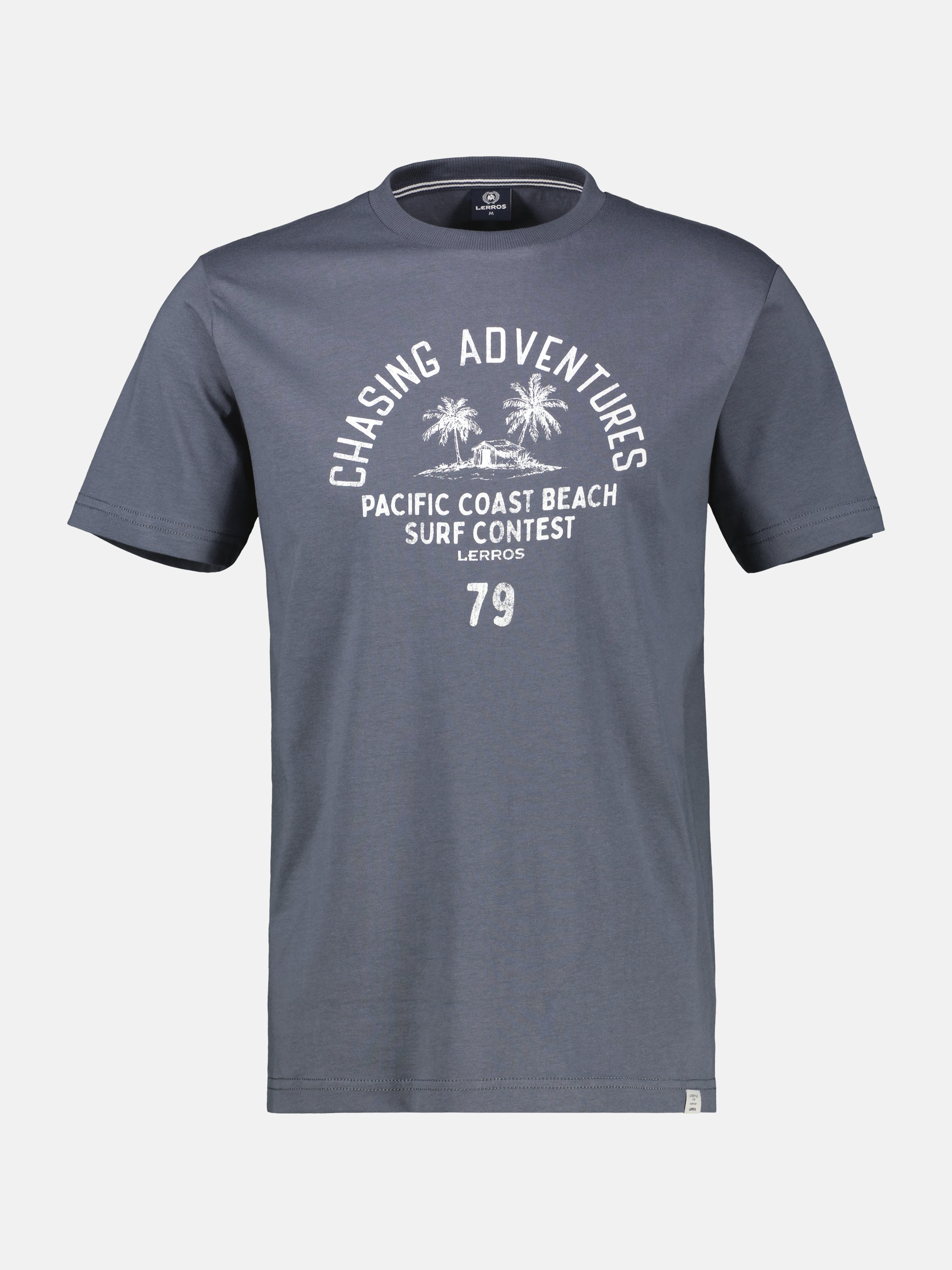T-Shirt mit O-Neck aus softer Baumwolle mit Summervibe-Print - T-Shirt Rundhals
