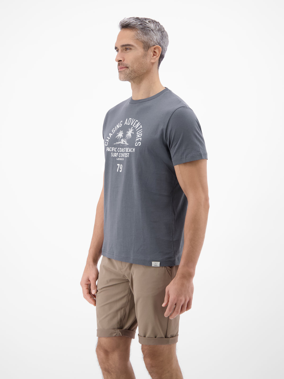 T-Shirt mit O-Neck aus softer Baumwolle mit Summervibe-Print - T-Shirt Rundhals