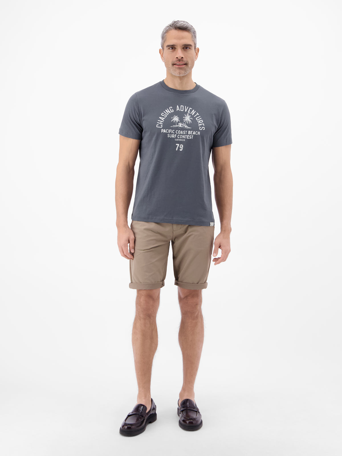 T-Shirt mit O-Neck aus softer Baumwolle mit Summervibe-Print - T-Shirt Rundhals
