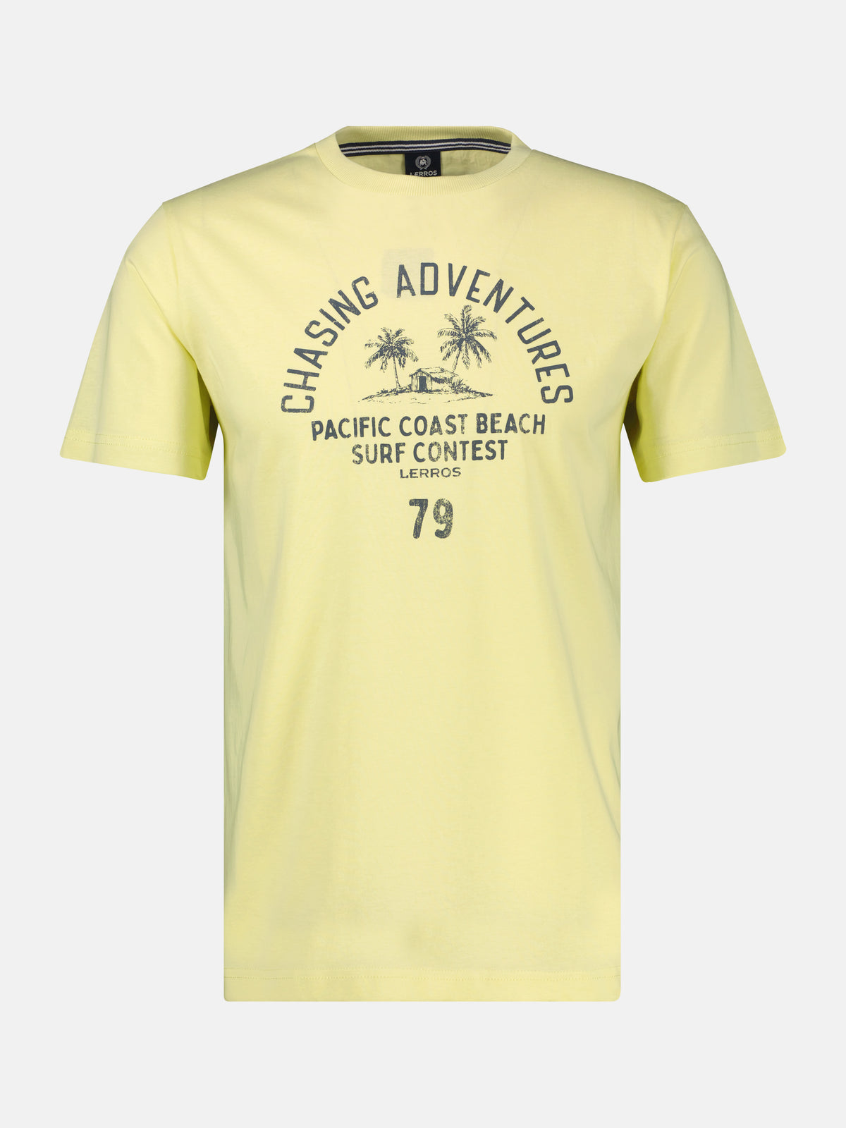 T-Shirt mit O-Neck aus softer Baumwolle mit Summervibe-Print - T-Shirt Rundhals