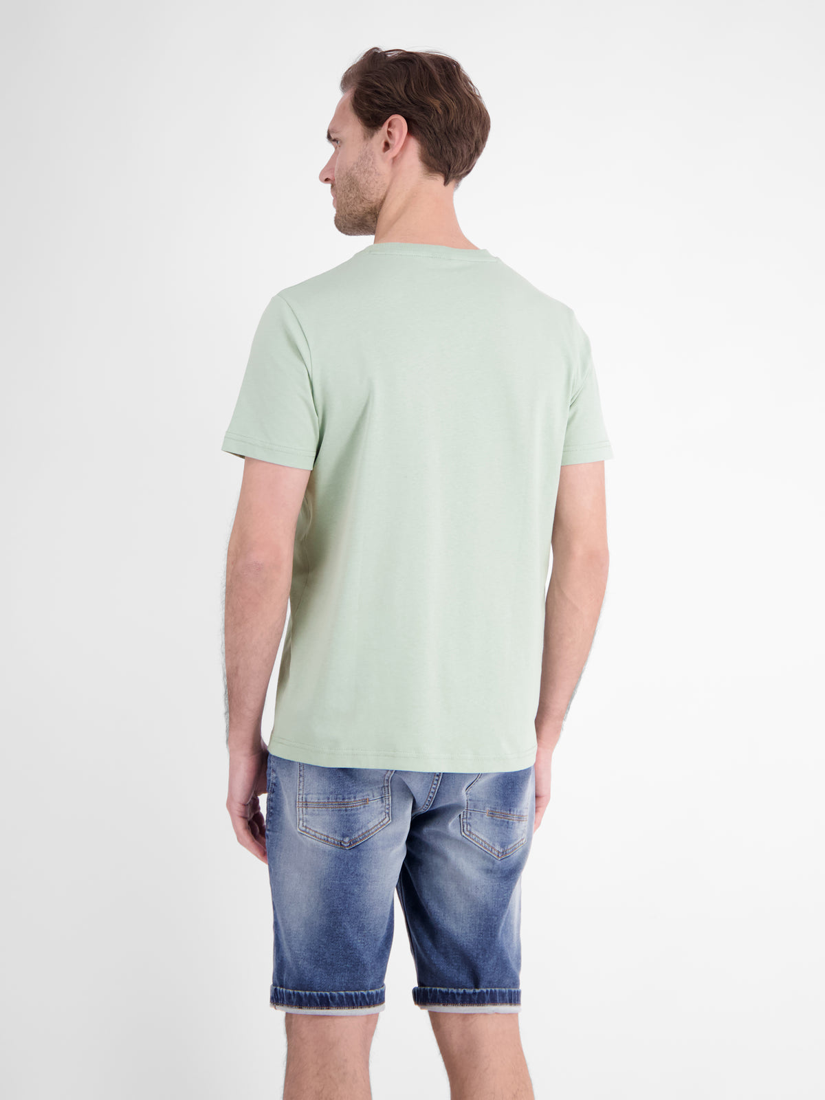 T-Shirt mit O-Neck aus softer Baumwolle mit Summervibe-Print - T-Shirt Rundhals