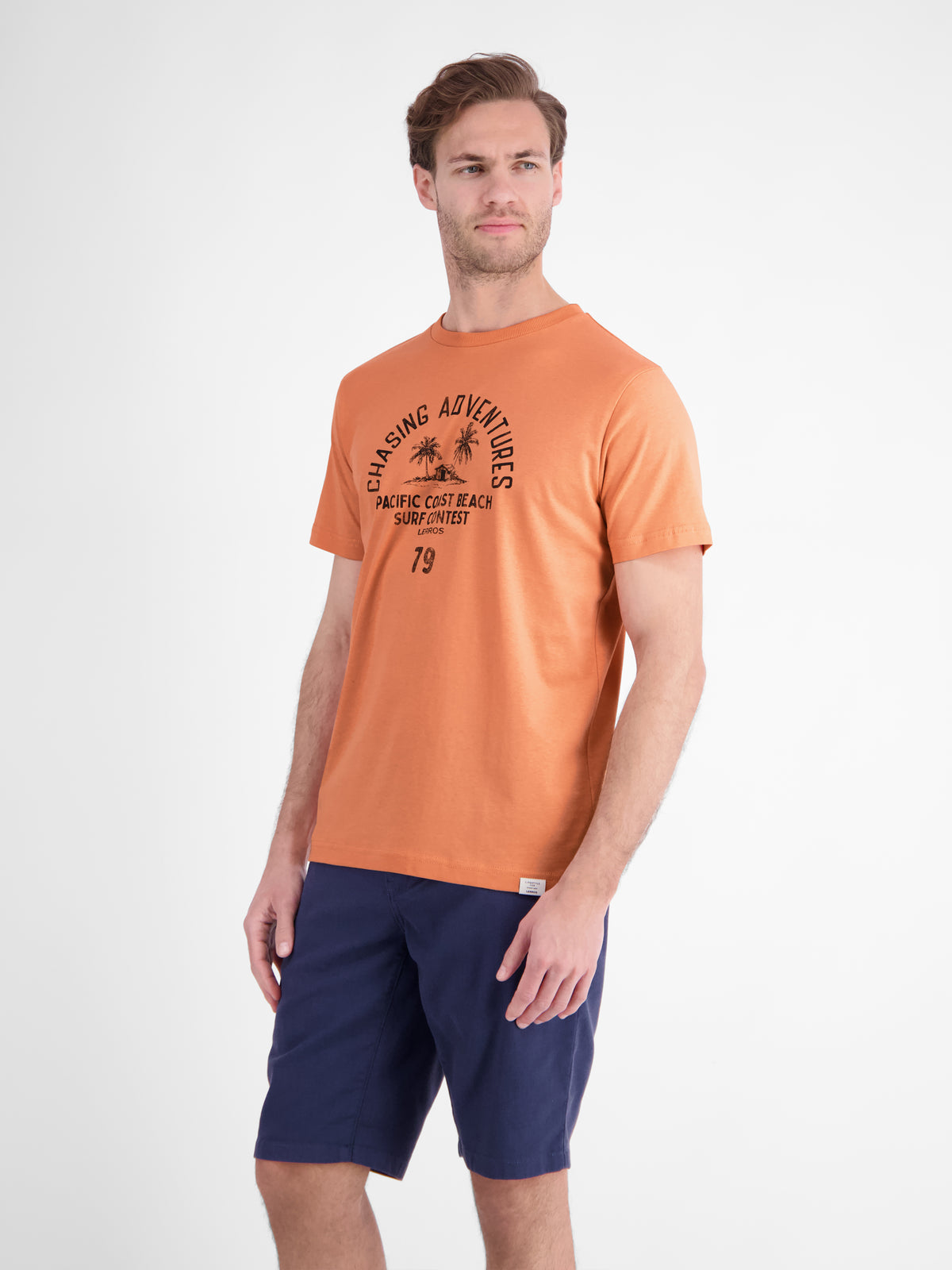 T-Shirt mit O-Neck aus softer Baumwolle mit Summervibe-Print - T-Shirt Rundhals