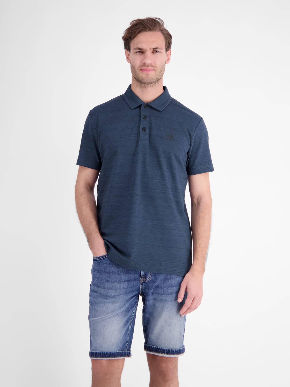 Polo aus leichtem Baumwollmischgewebe mit griffiger Haptik - Polo Shirt Kurzarm