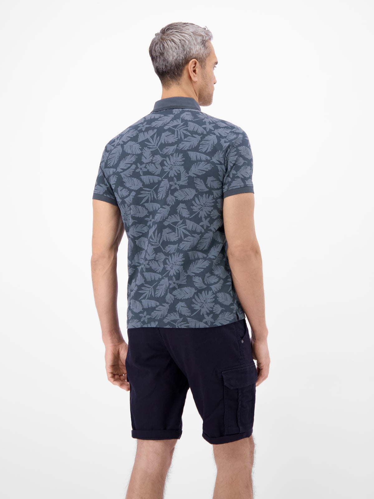 Poloshirt mit stylishem Blumen-Print und bequemen Bündchen - Polo Shirt Kurzarm