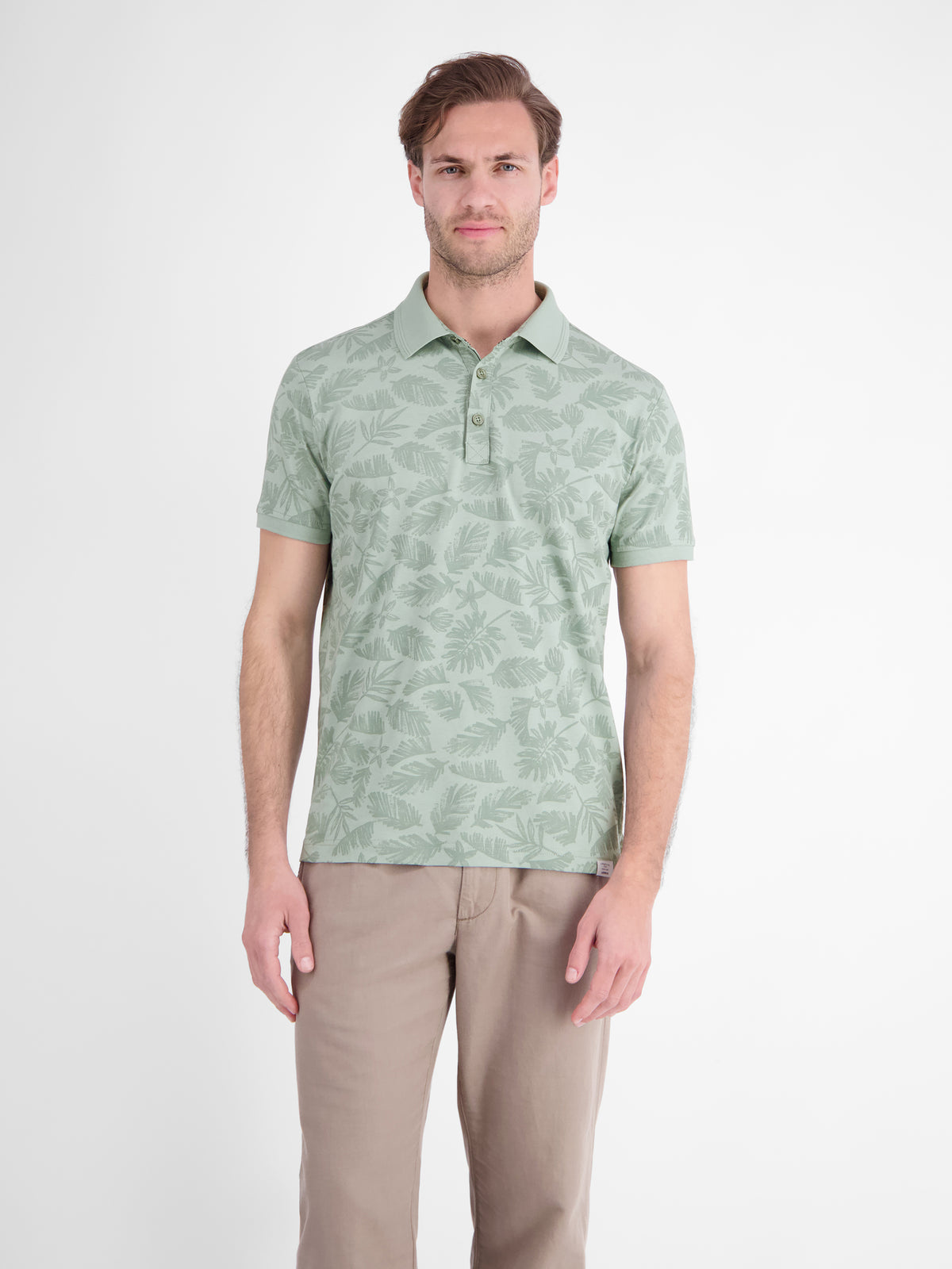 Poloshirt mit stylishem Blumen-Print und bequemen Bündchen - Polo Shirt Kurzarm