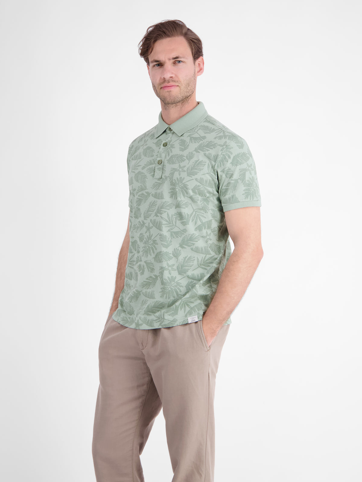 Poloshirt mit stylishem Blumen-Print und bequemen Bündchen - Polo Shirt Kurzarm