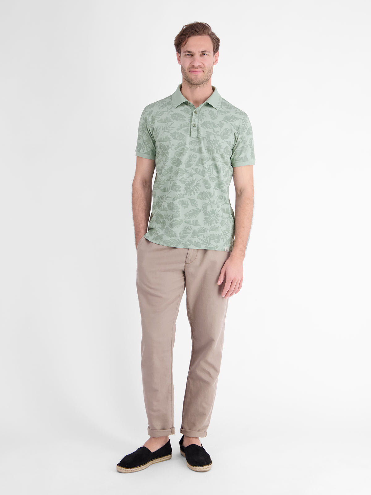 Poloshirt mit stylishem Blumen-Print und bequemen Bündchen - Polo Shirt Kurzarm