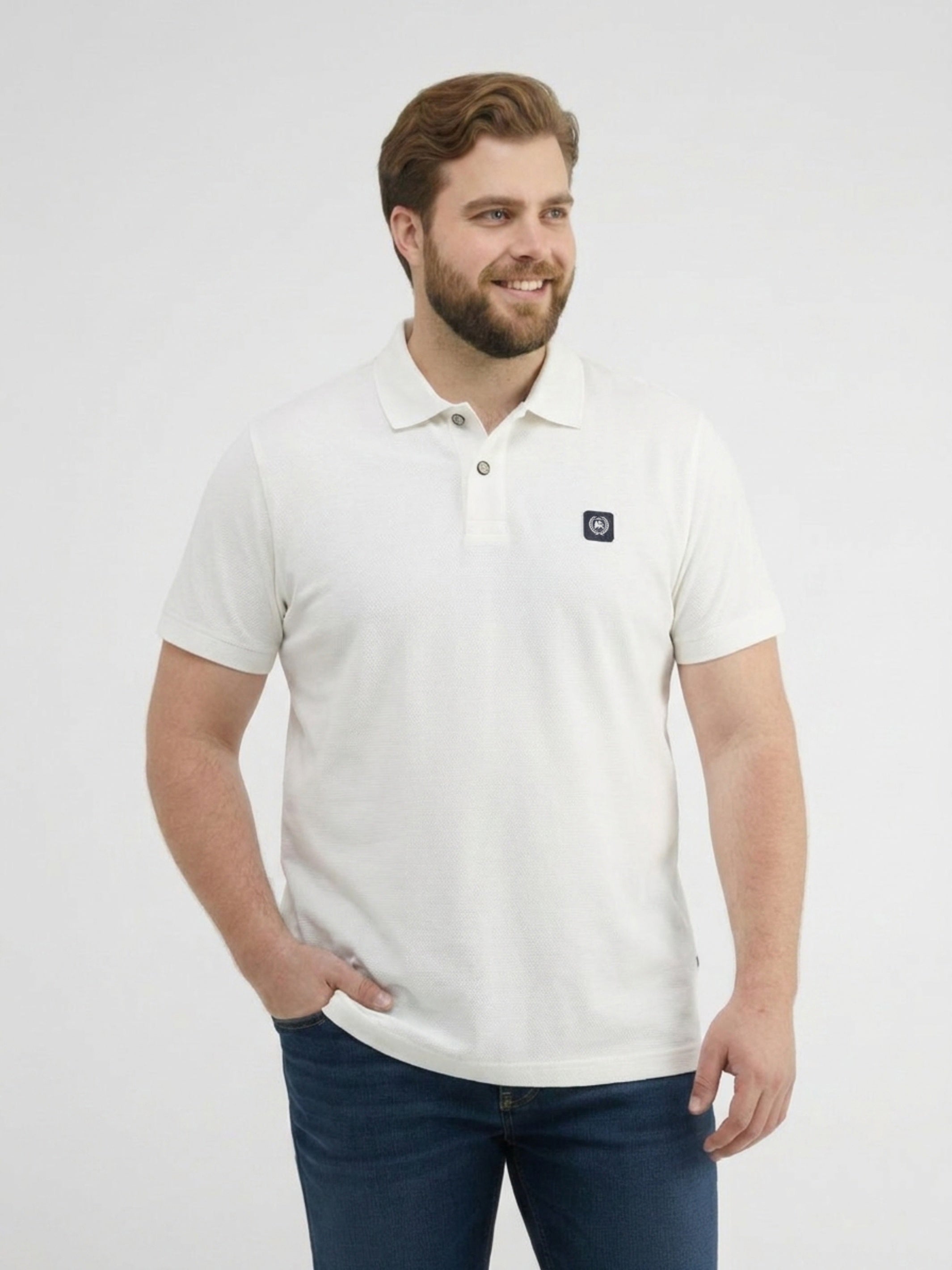 Maskulines Poloshirt mit griffiger Struktur in großen Größen - Polo Shirt Kurzarm