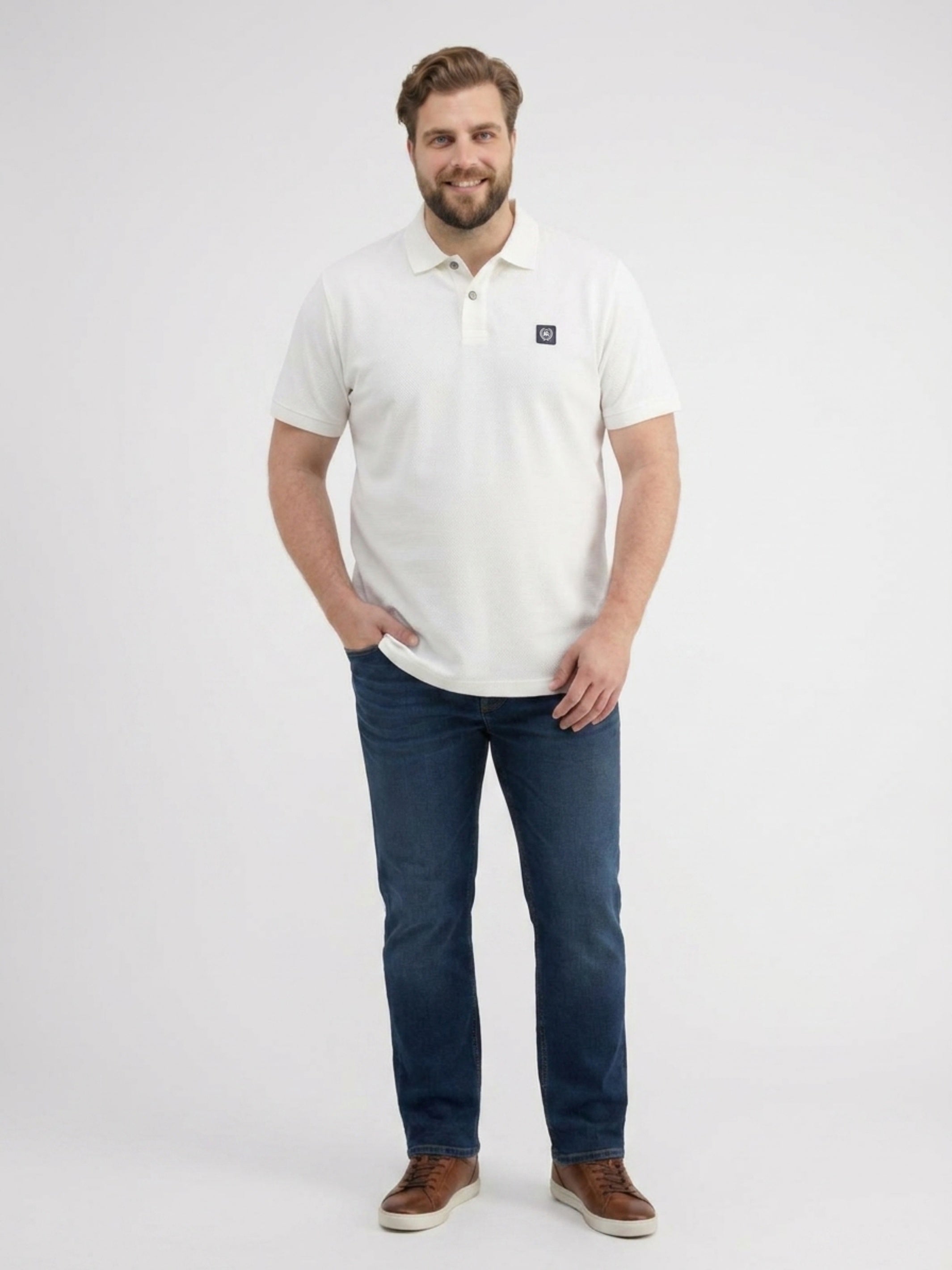 Maskulines Poloshirt mit griffiger Struktur in großen Größen - Polo Shirt Kurzarm