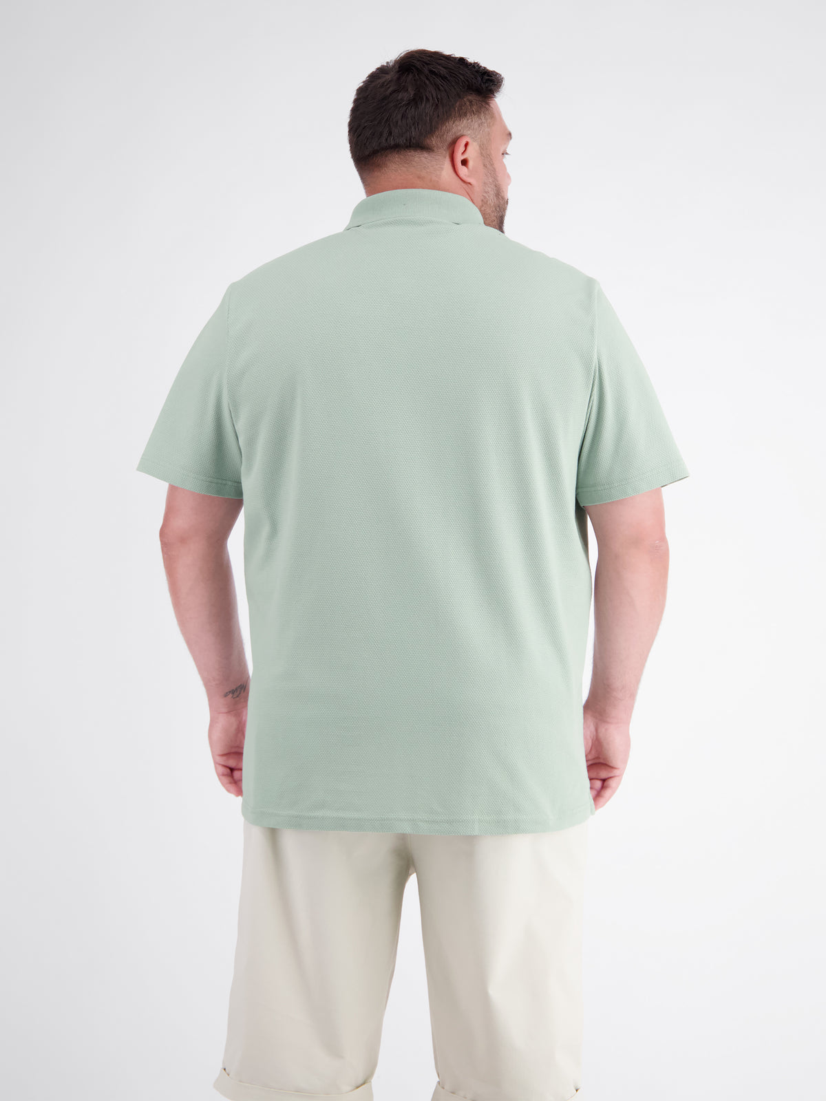 Men's polo shirt with textured feel in large sizes