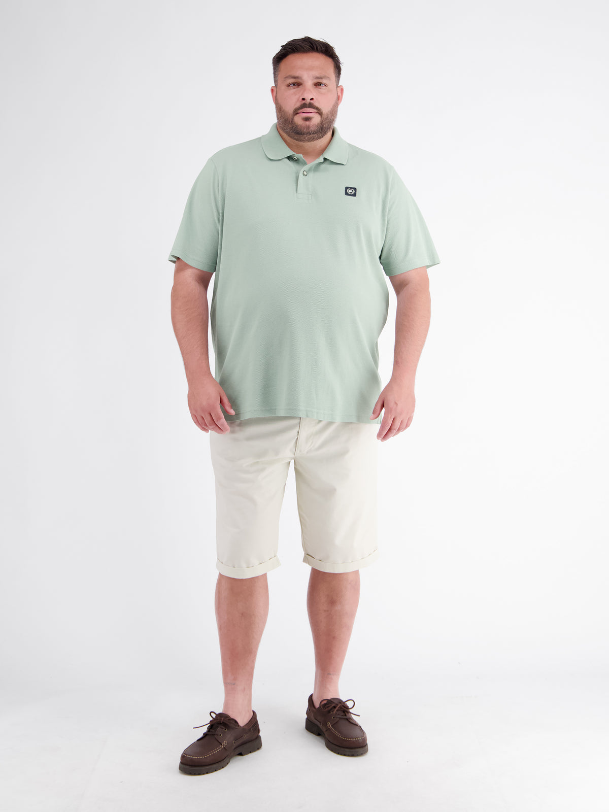 Men's polo shirt with textured feel in large sizes