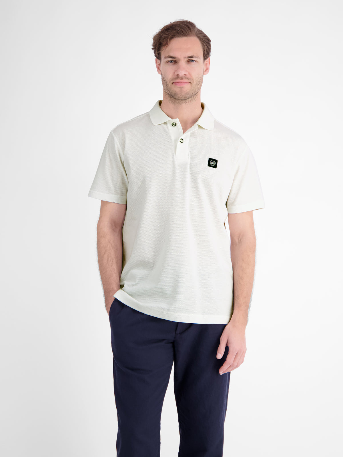Maskulines Poloshirt aus Baumwolle mit griffiger Struktur - Polo Shirt Kurzarm