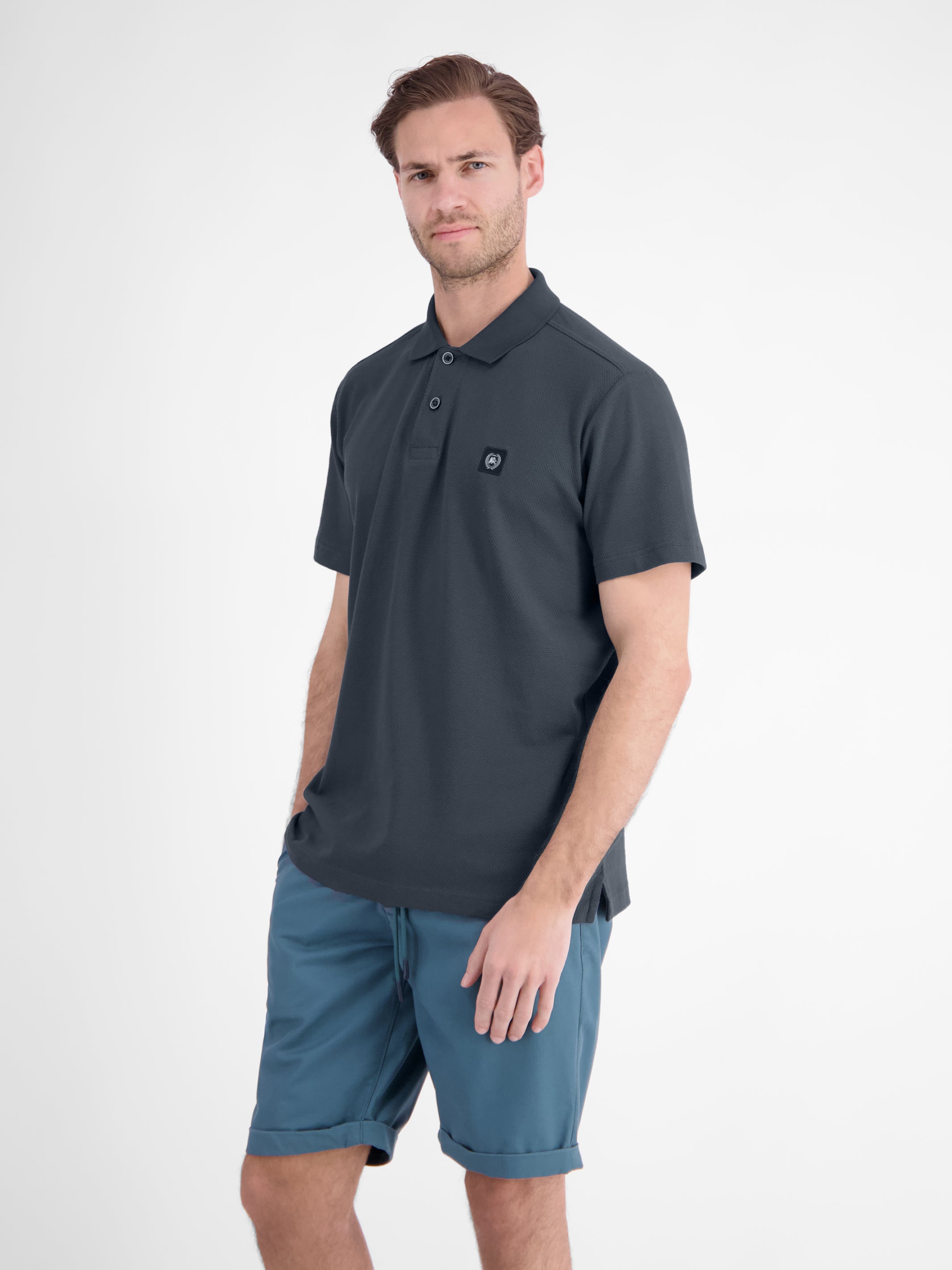 Maskulines Poloshirt aus Baumwolle mit griffiger Struktur - Polo Shirt Kurzarm