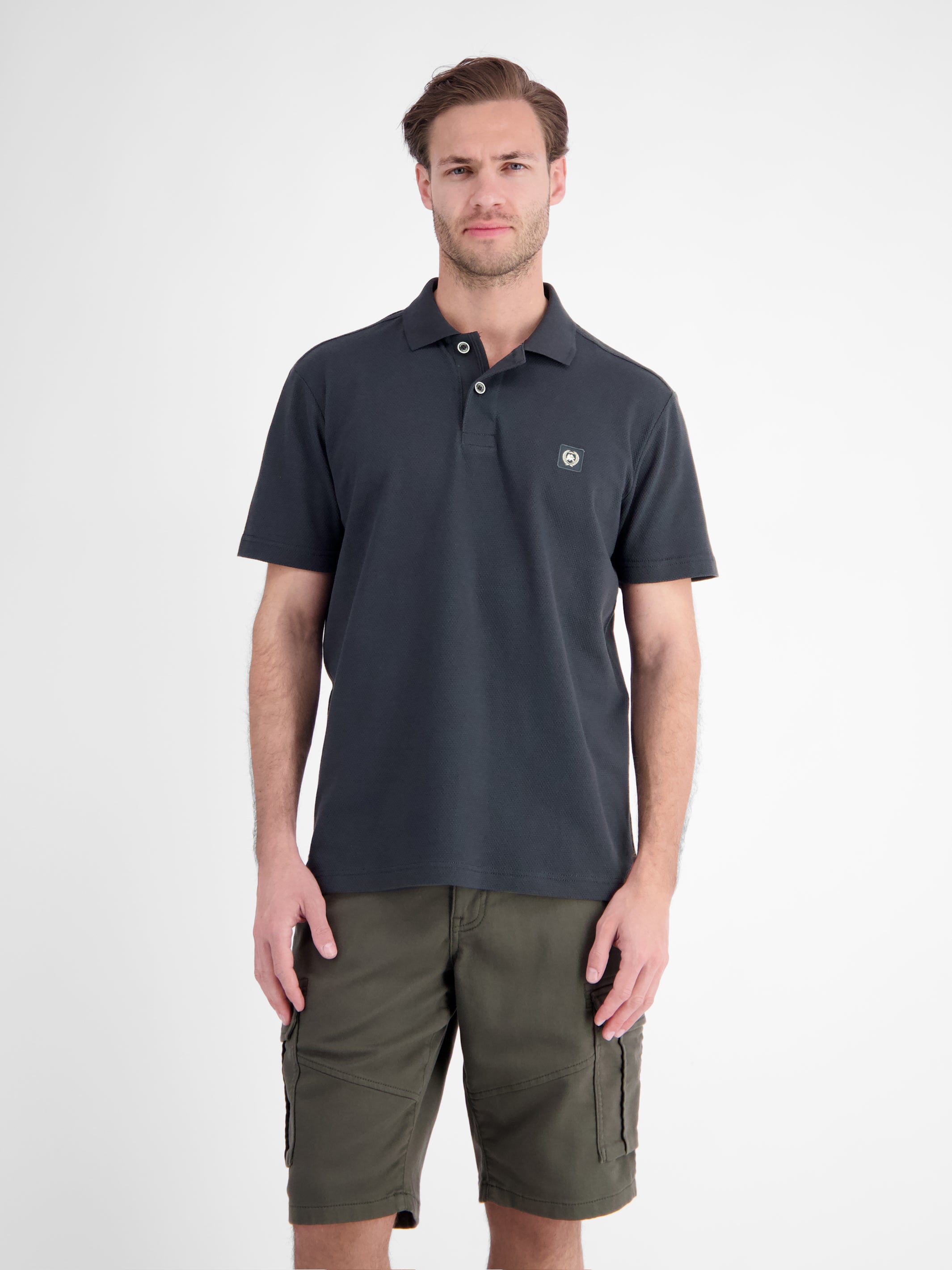 Maskulines Poloshirt aus Baumwolle mit griffiger Struktur - Polo Shirt Kurzarm