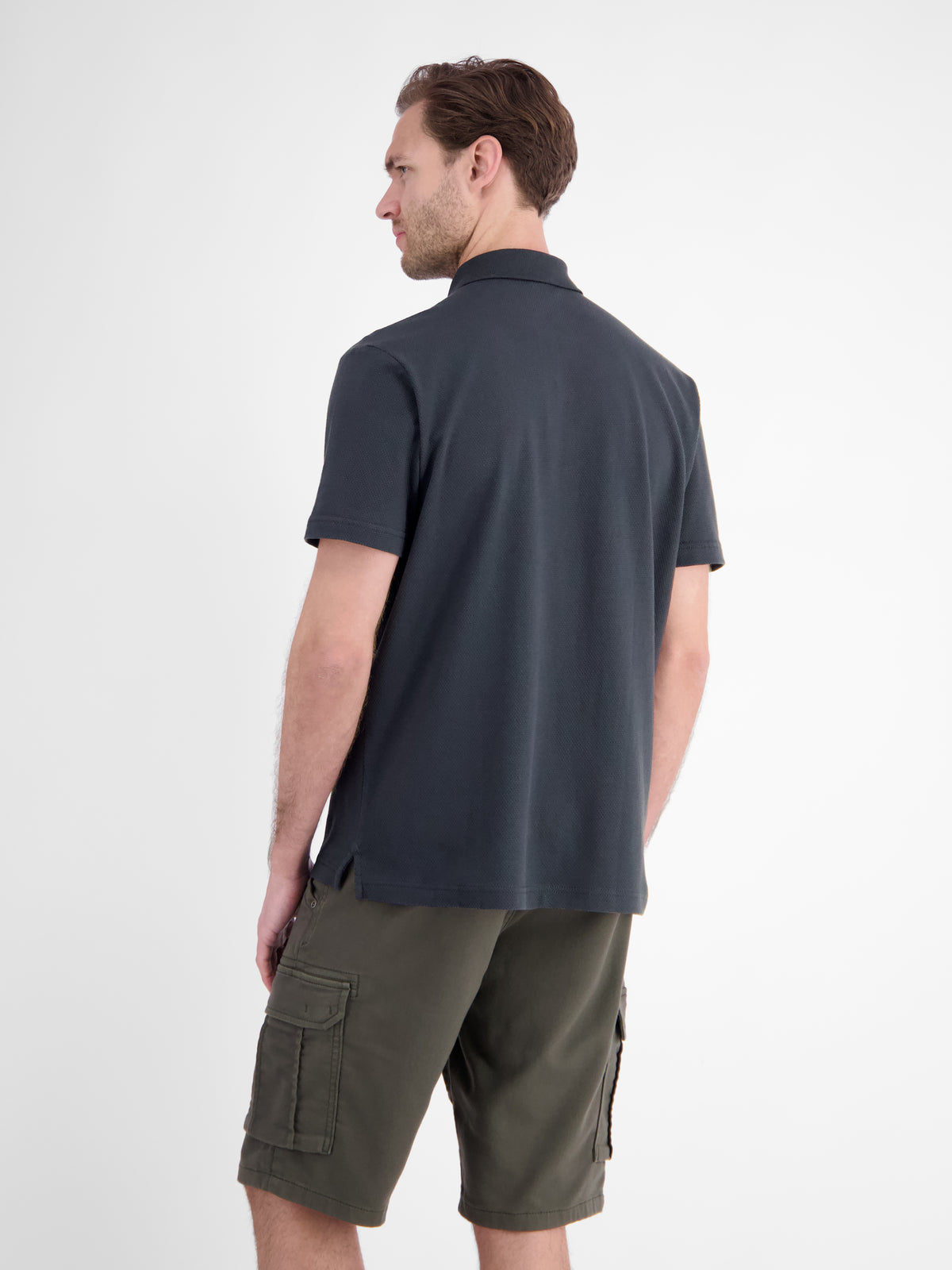 Maskulines Poloshirt aus Baumwolle mit griffiger Struktur - Polo Shirt Kurzarm