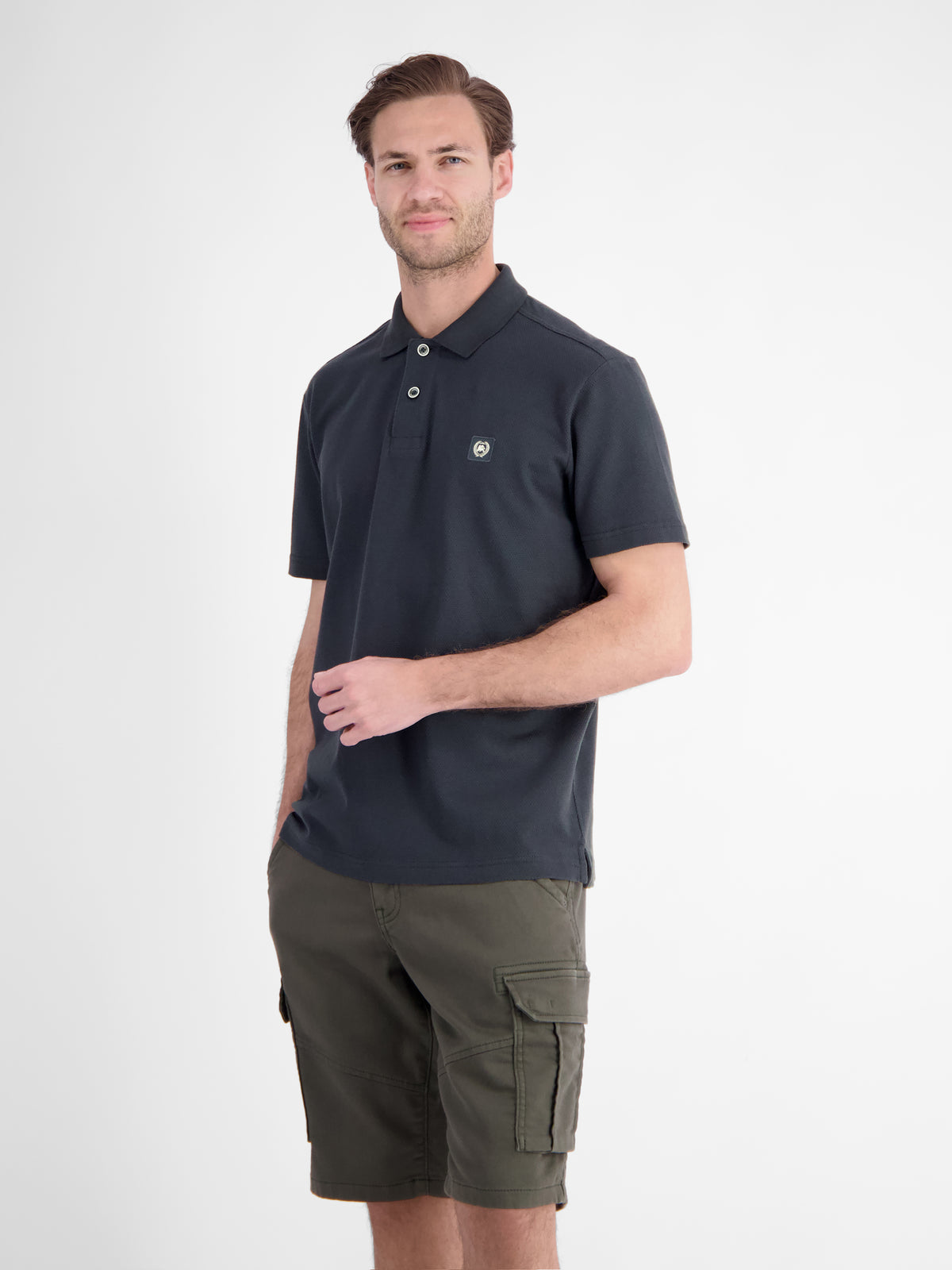 Maskulines Poloshirt aus Baumwolle mit griffiger Struktur - Polo Shirt Kurzarm