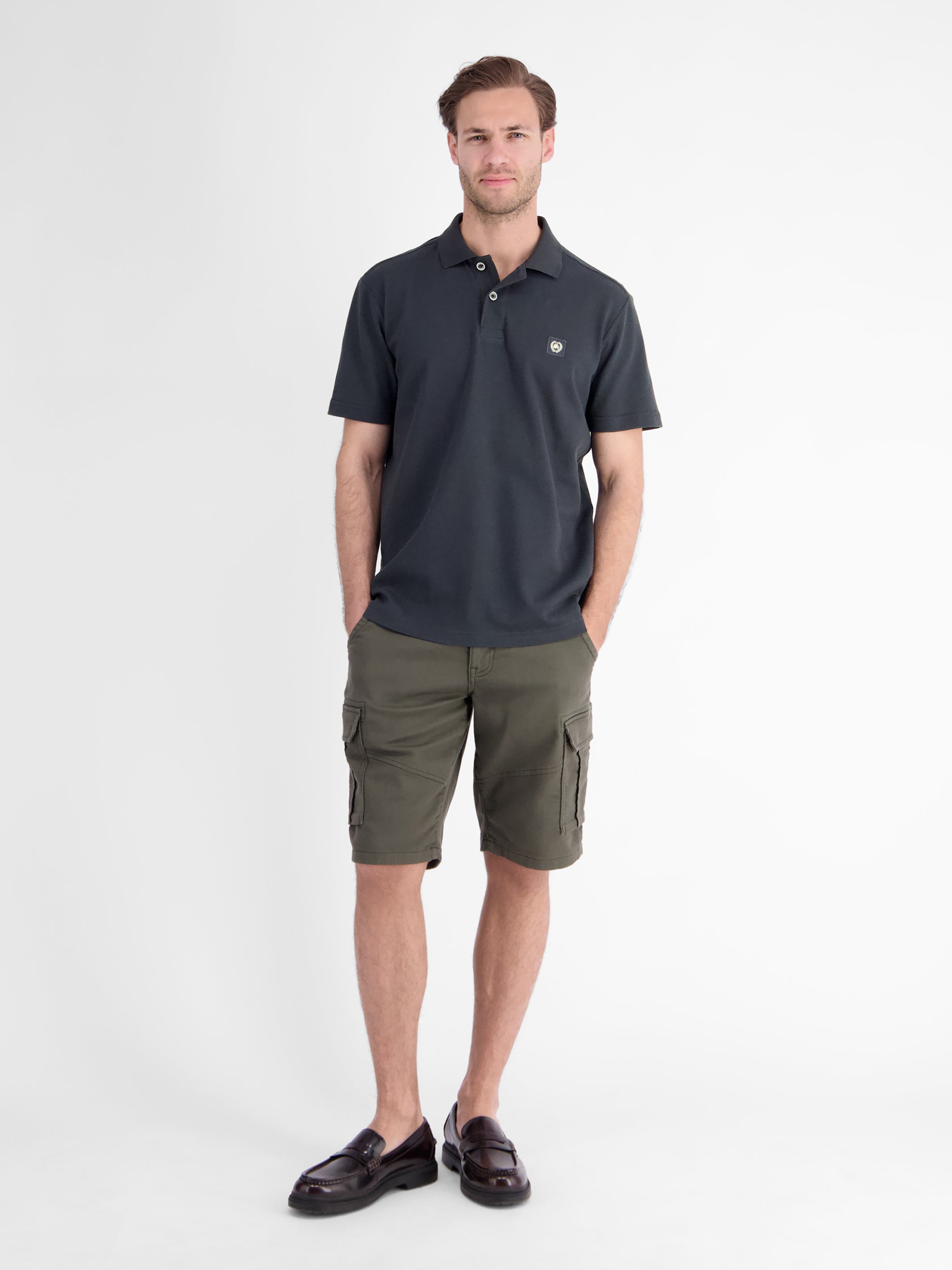Maskulines Poloshirt aus Baumwolle mit griffiger Struktur - Polo Shirt Kurzarm