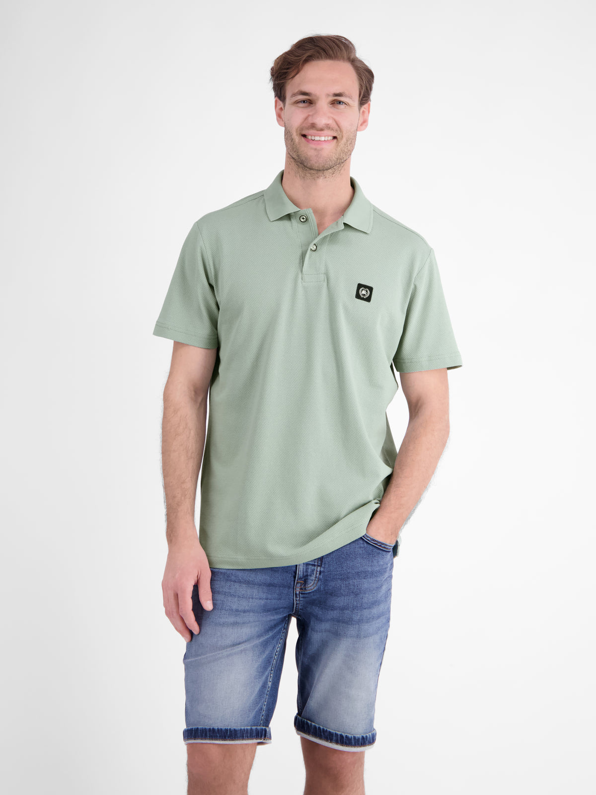 Maskulines Poloshirt aus Baumwolle mit griffiger Struktur - Polo Shirt Kurzarm