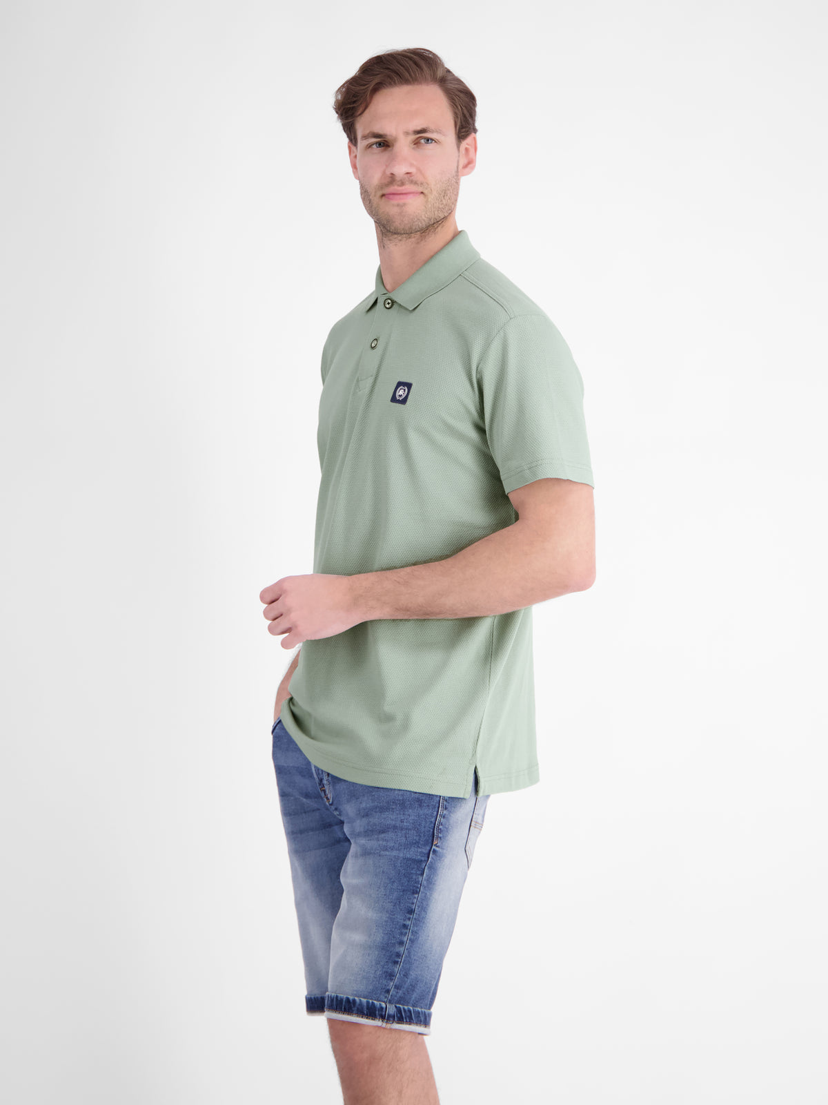 Maskulines Poloshirt aus Baumwolle mit griffiger Struktur - Polo Shirt Kurzarm