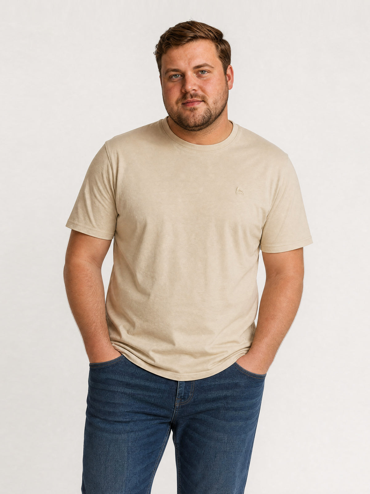 T-Shirt mit O-Neck, große Größen