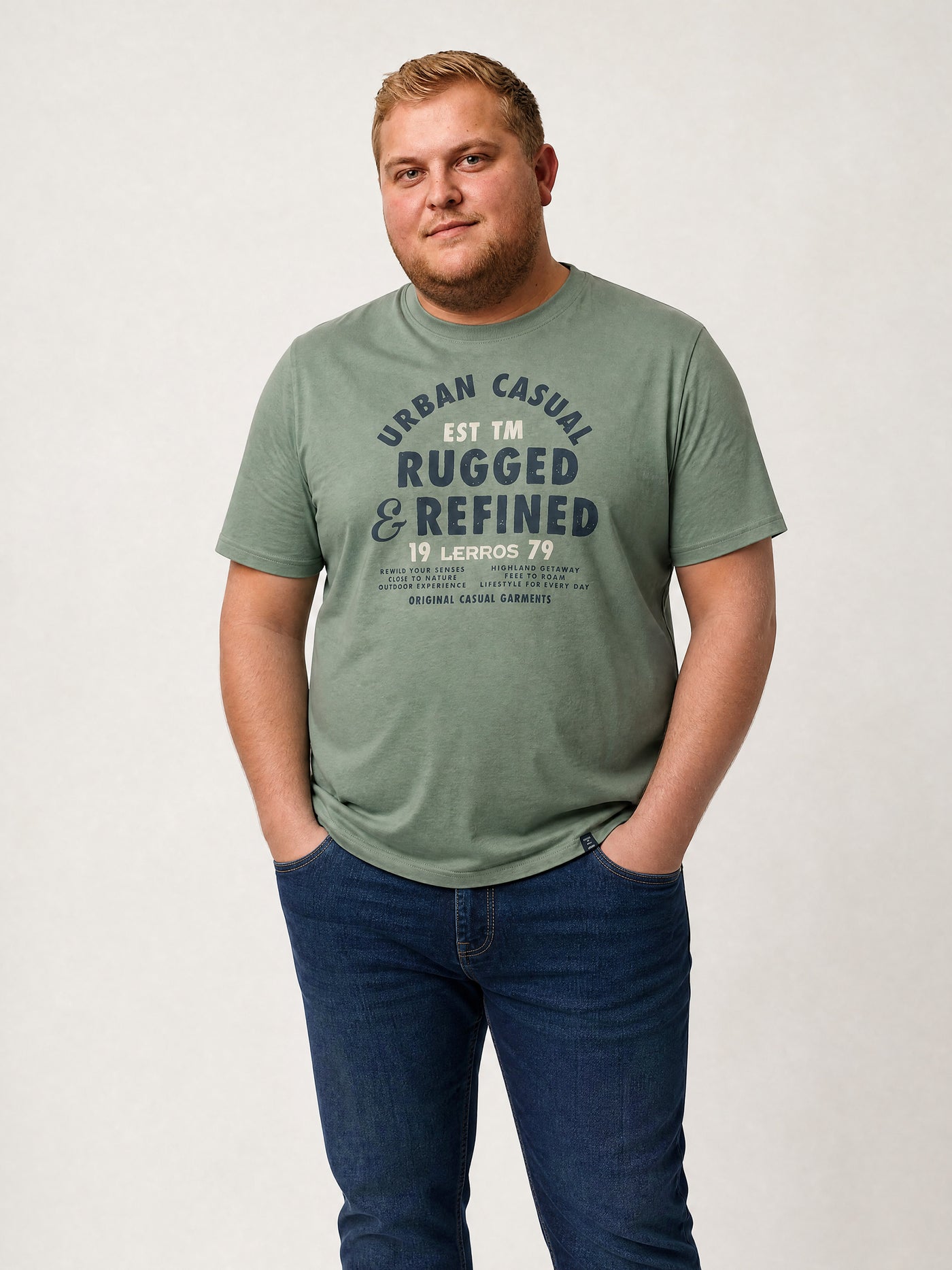 Cotton T-shirt with a casual logo print in plus sizes