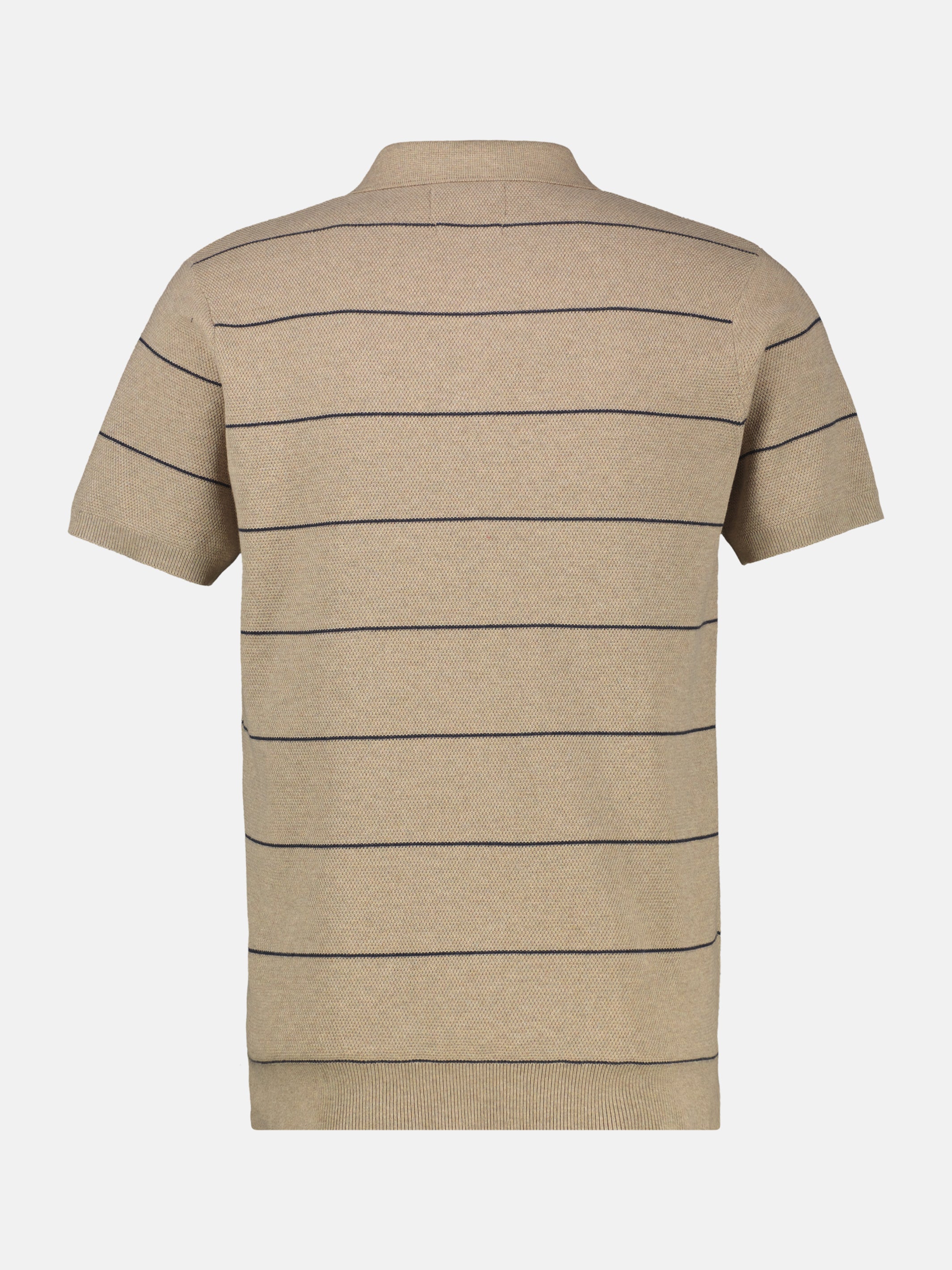 Strick-Polo-Shirt mit Streifenmuster aus reiner Baumwolle