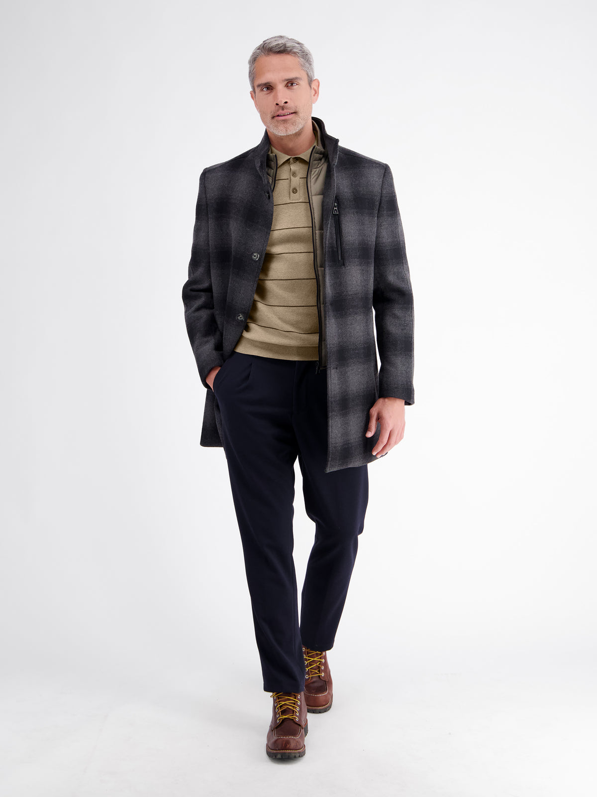 Strick-Polo-Shirt mit Streifenmuster aus reiner Baumwolle