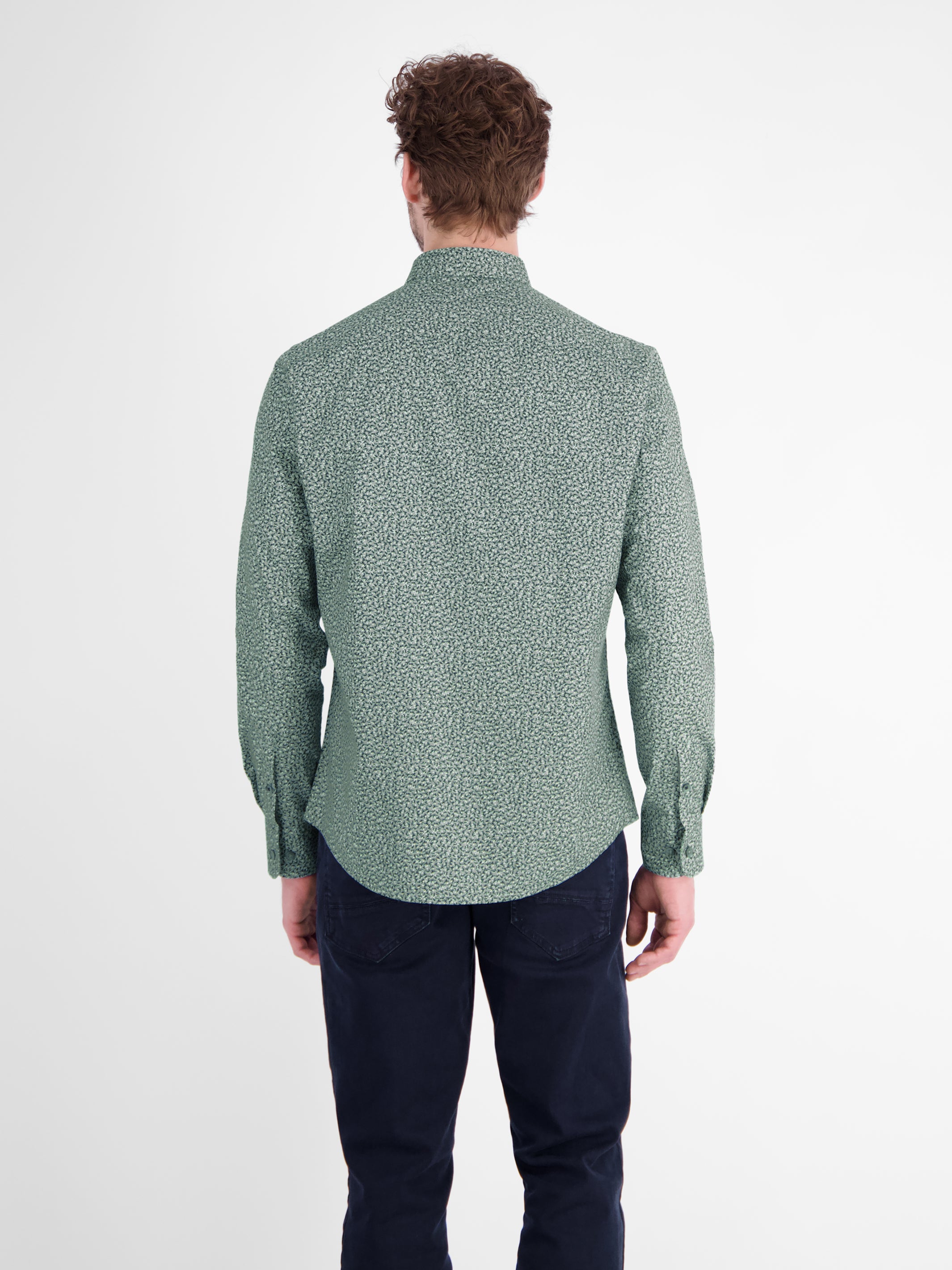 Men's shirt with trendy print pattern made of cotton blend