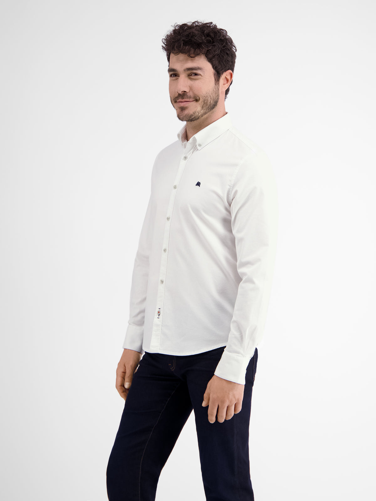 Men's Oxford-style cotton shirt with stretch content