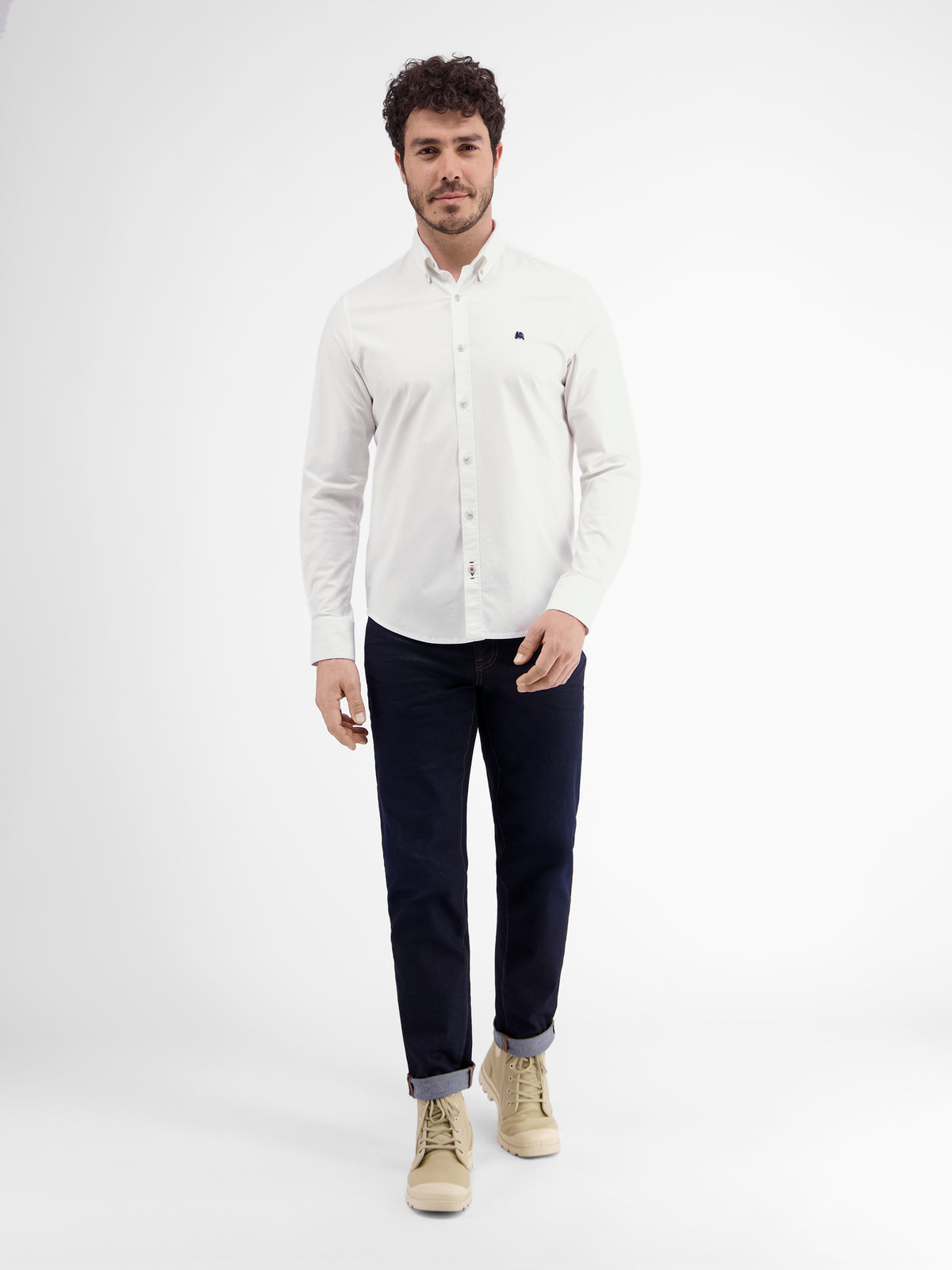 Men's Oxford-style cotton shirt with stretch content