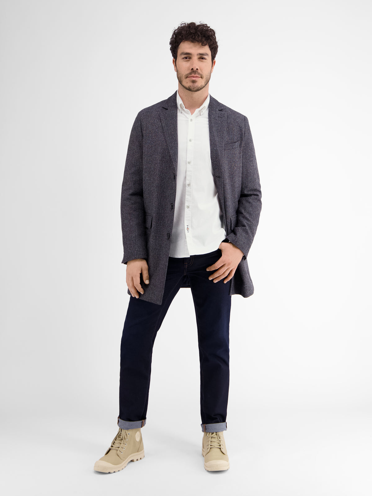 Men's Oxford-style cotton shirt with stretch content
