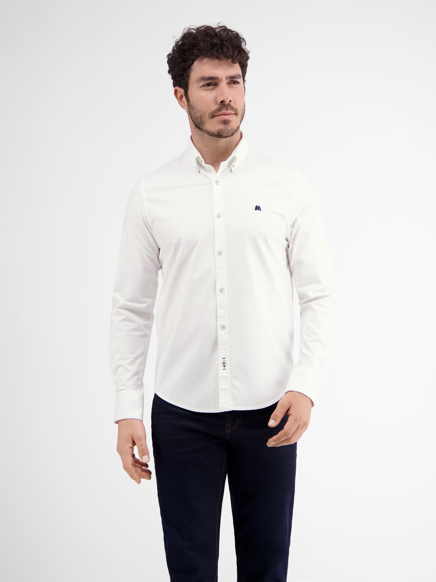 Men's Oxford-style cotton shirt with stretch content
