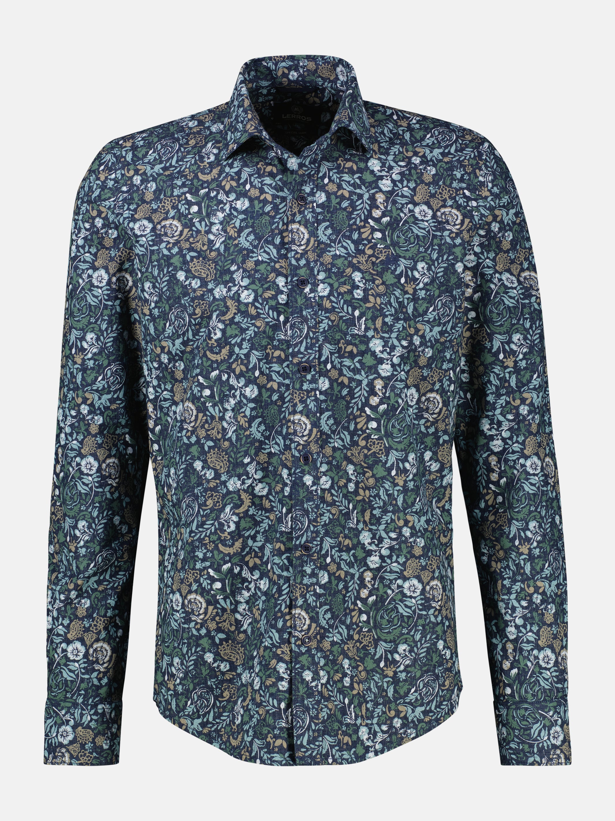 Men's shirt with floral print in a lightweight cotton blend