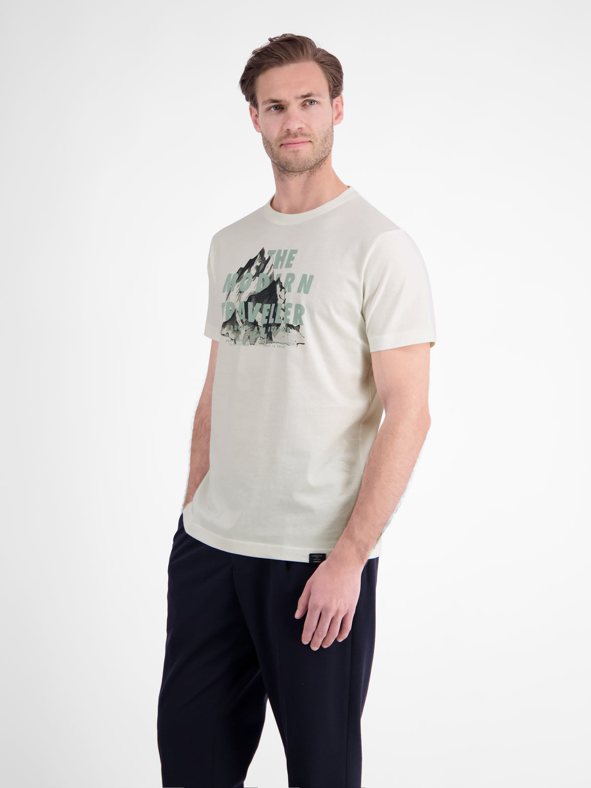 T-Shirt aus Baumwolle mit lässigem Frontprint und O-Neck
