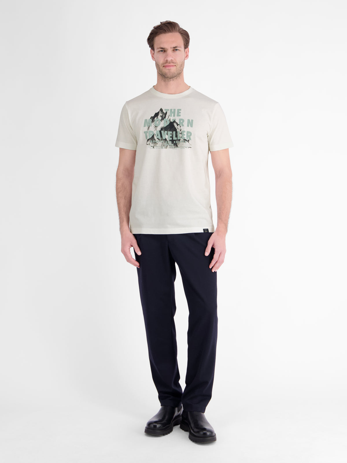 T-Shirt aus Baumwolle mit lässigem Frontprint und O-Neck