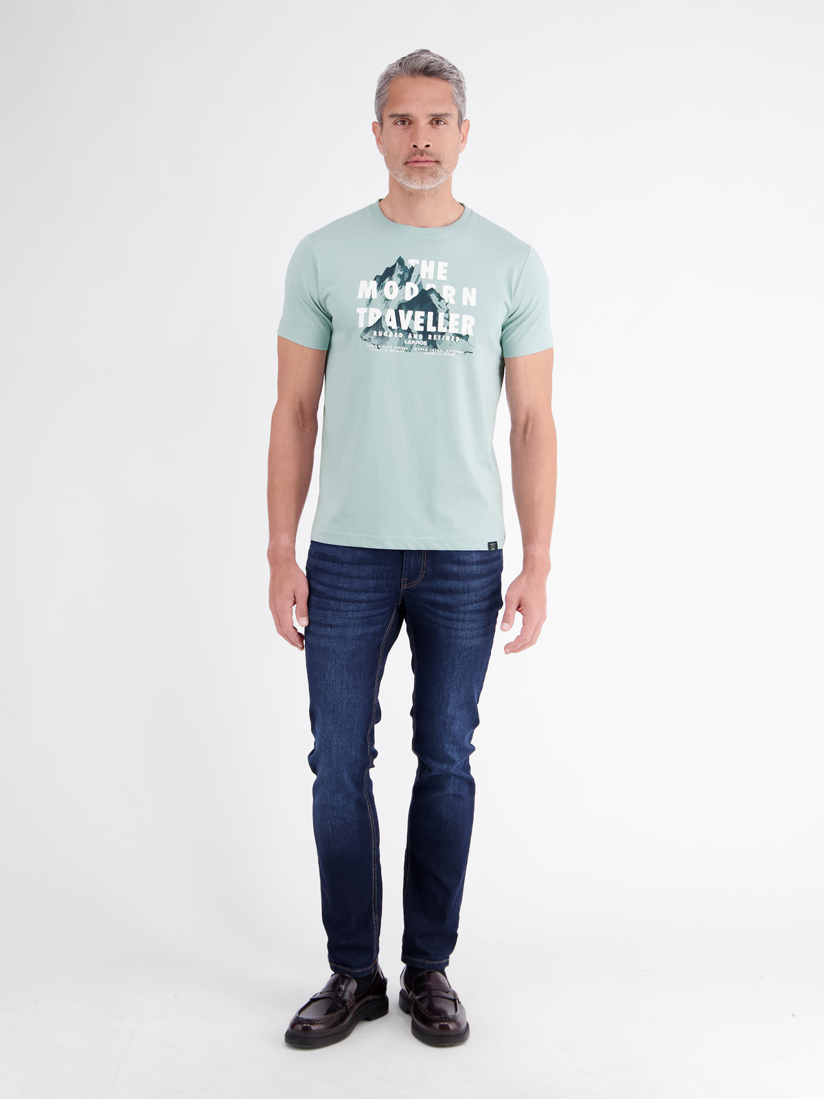 T-Shirt aus Baumwolle mit lässigem Frontprint und O-Neck