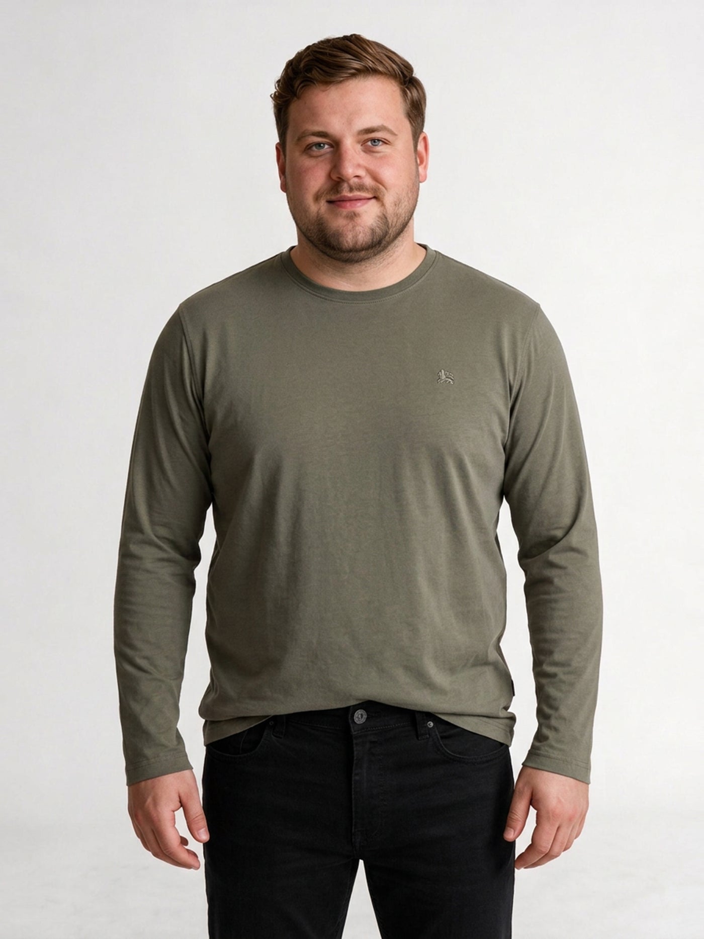 Sweatshirt mit O-Neck aus Baumwolle in großen Größen