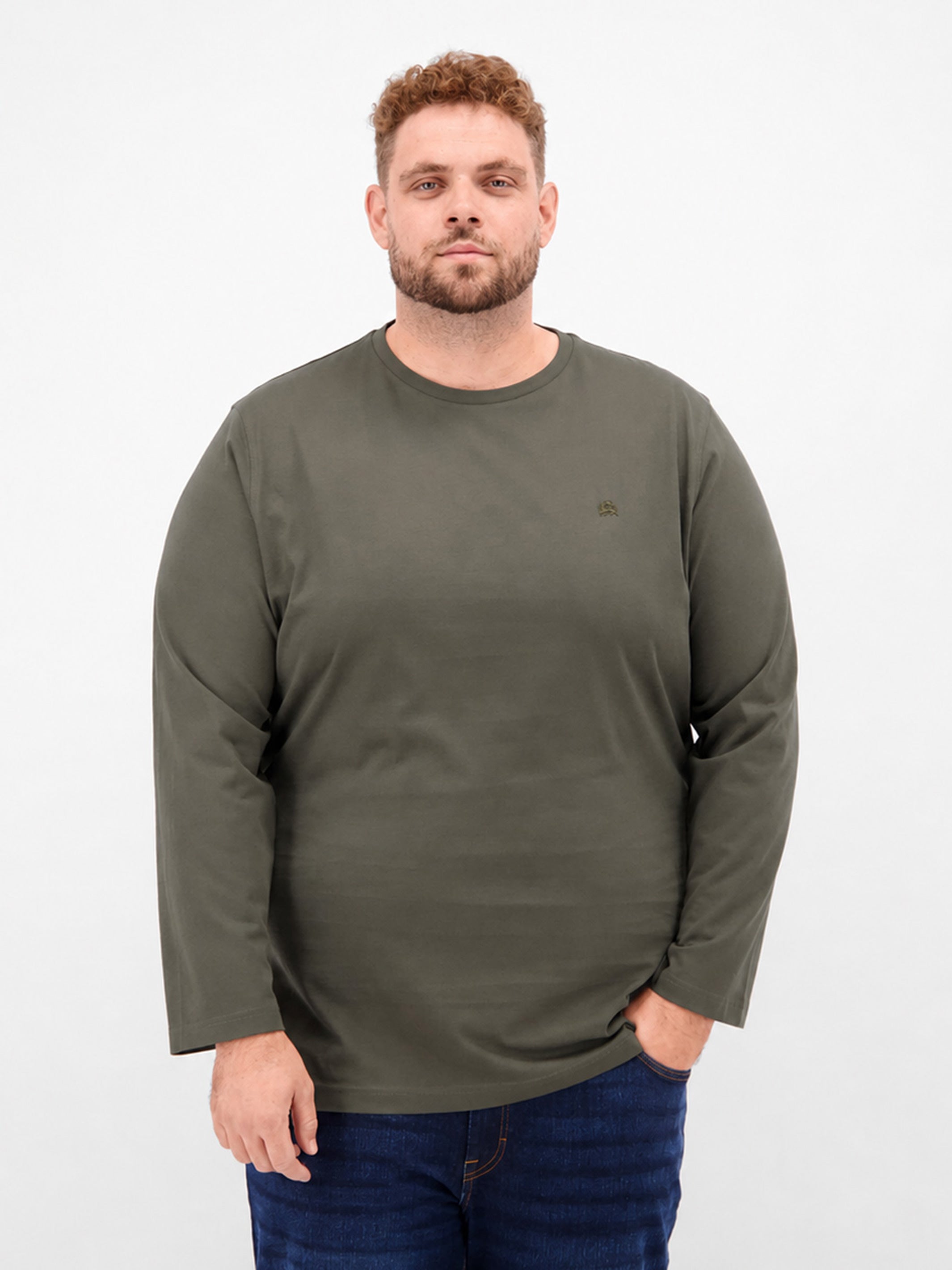 Men's plus size cotton crew neck sweatshirt