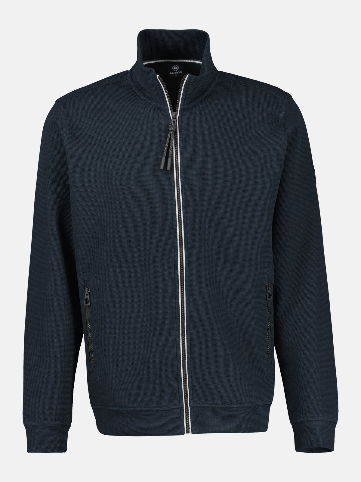 Sporty cotton blend sweatshirt jacket, plus sizes