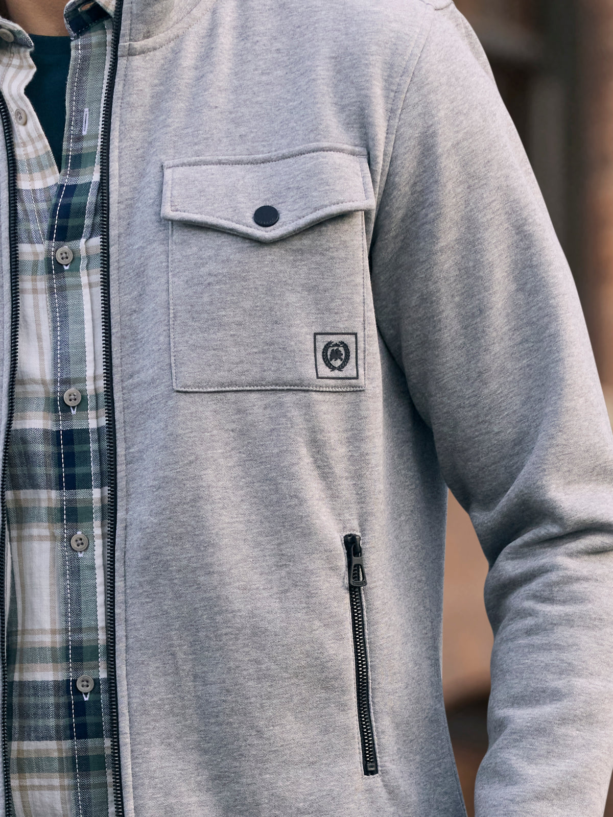 Sweat jacket with a clean look made from a soft cotton blend