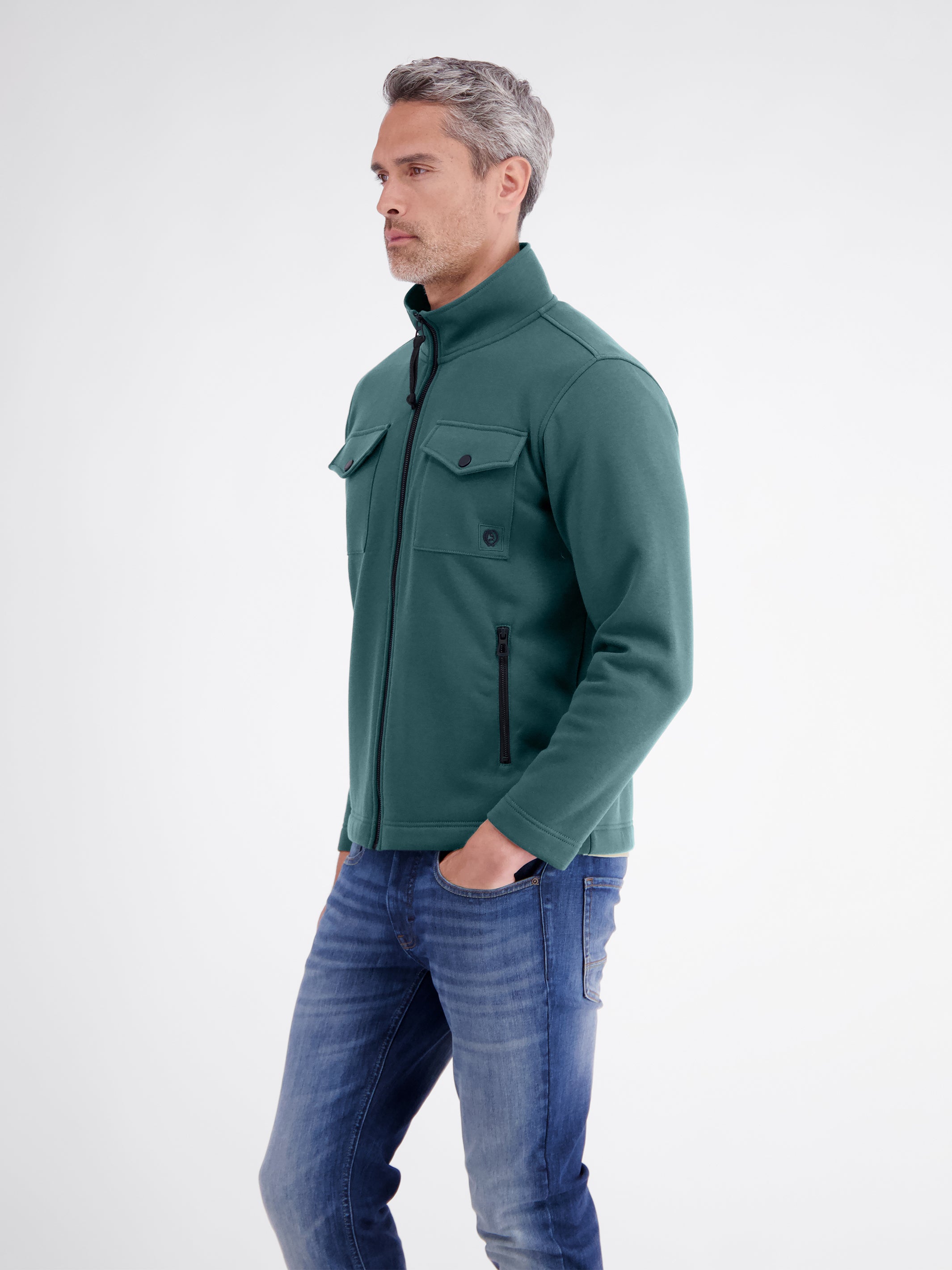 Sweatjacke mit cleaner Optik aus weichem Baumwollmix